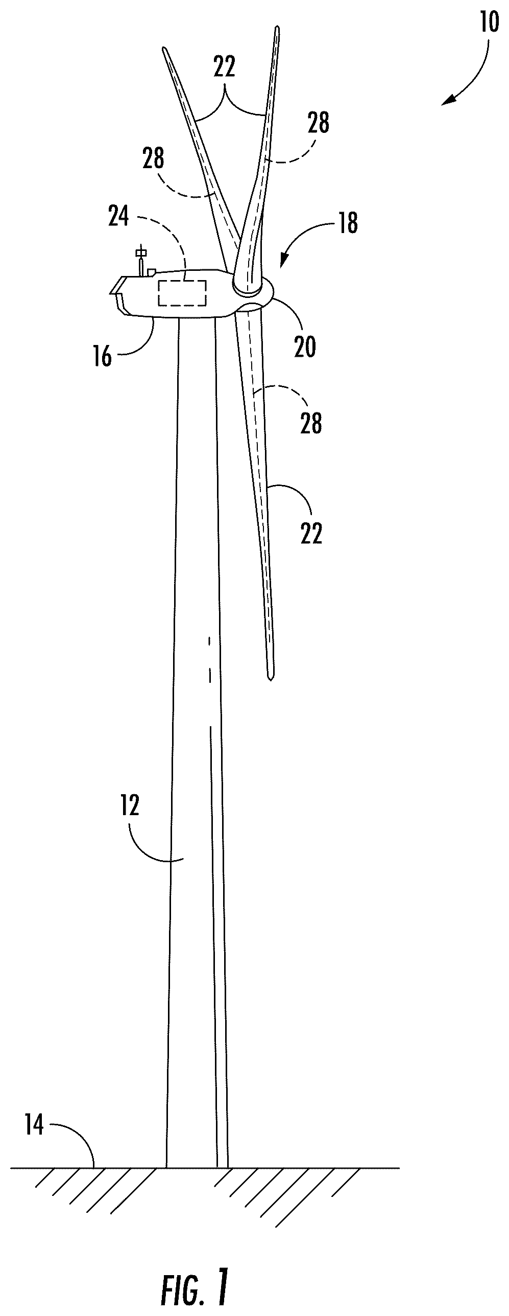 Patent US12410771 — System and method for compensating for rotor imbalance in a wind turbine — Figure 1