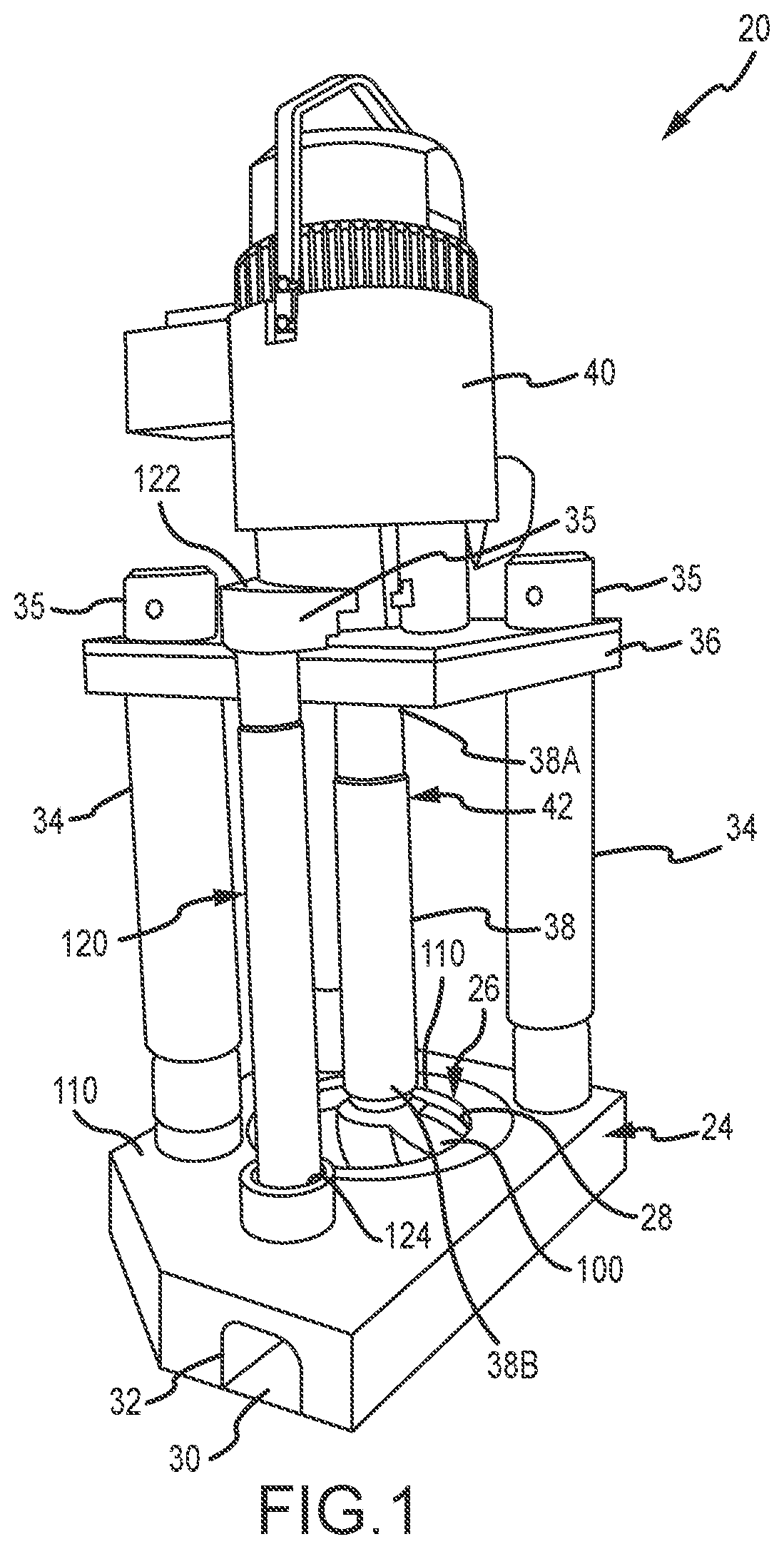 Patent US12410800 — Coupling and rotor shaft for molten metal devices — Figure 1