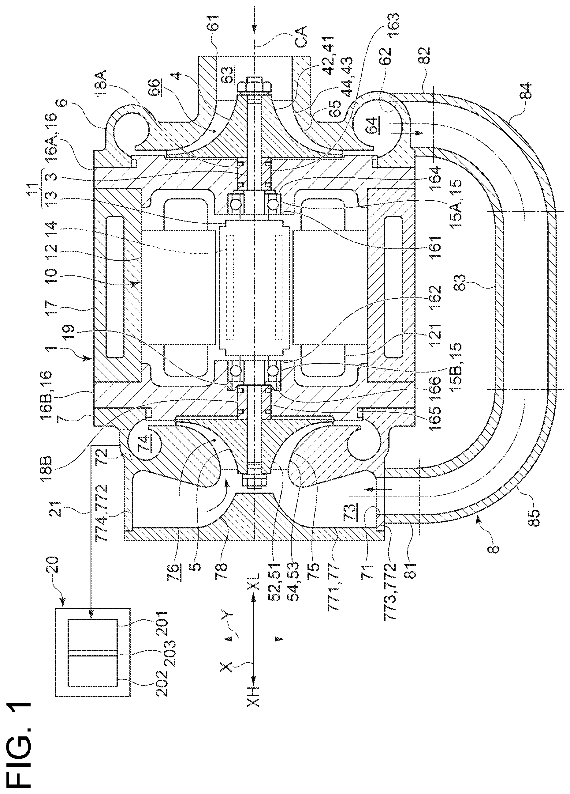Patent US12410802 — Multi-stage electric centrifugal compressor — Figure 1