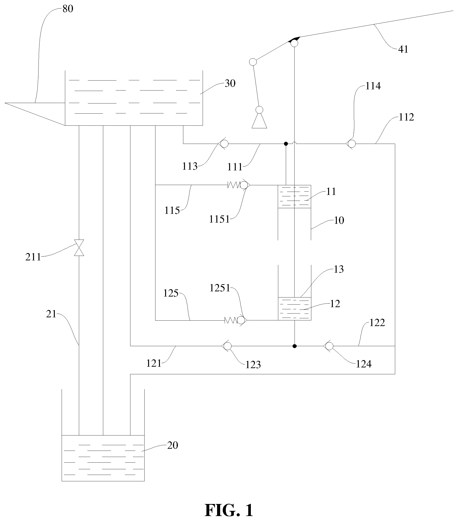 Patent US12410824 — Hydraulic oil-circuit system and hydraulic jack — Figure 1