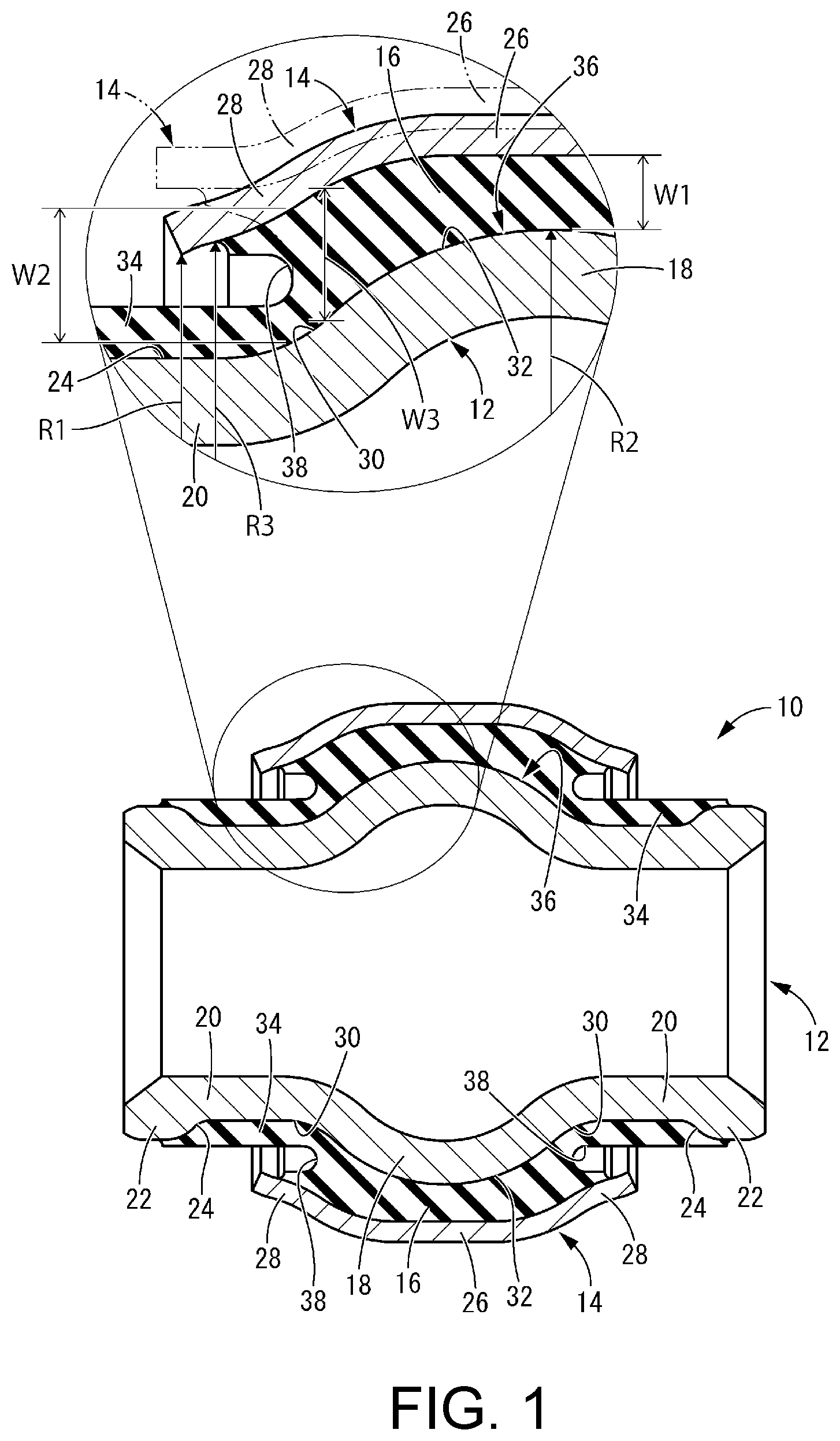 Patent US12410845 — Sliding bushing — Figure 1