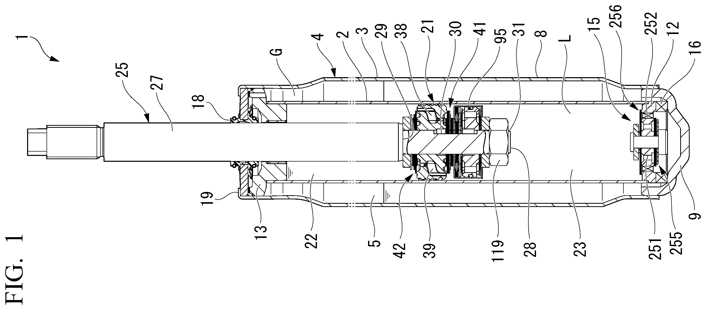 Patent US12410847 — Shock absorber — Figure 1