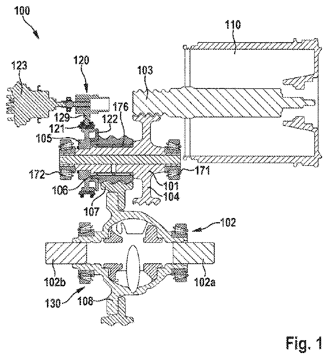 Patent US12410860 — Oil duct part to be mounted in a transmission — Figure 1