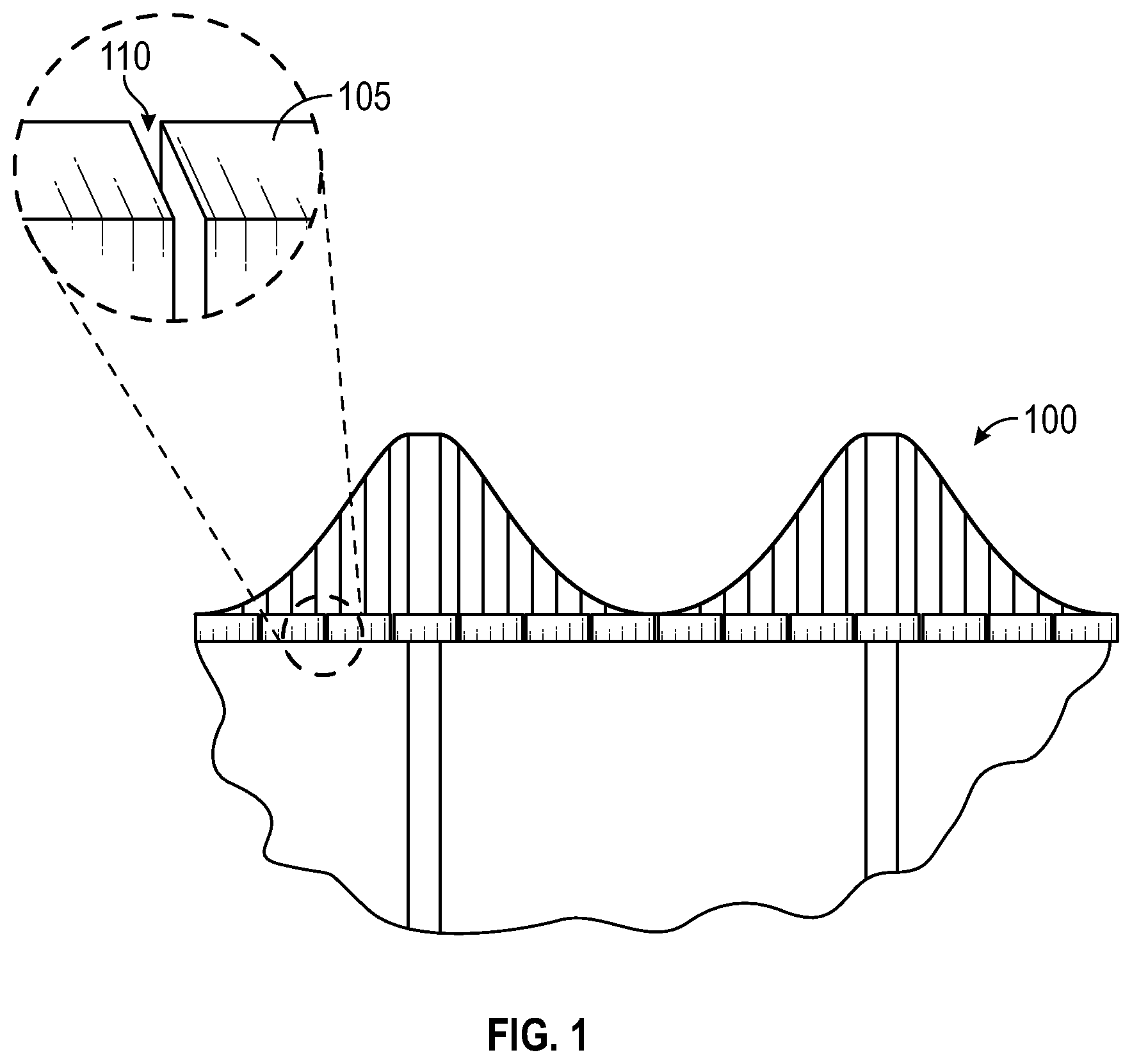 Patent US12410873 Figure 1 – Apparatus, system, and method for a tubular body to traverse a gap