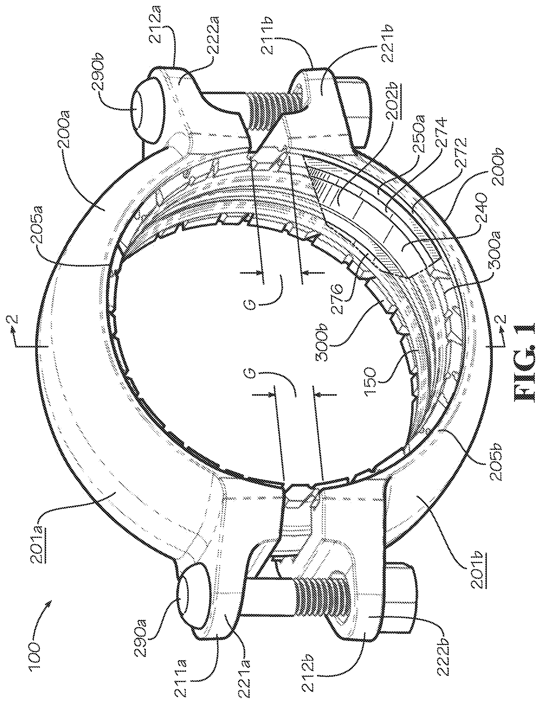 Patent US12410874 Figure 1 – Pipe coupling with pipe connection rings