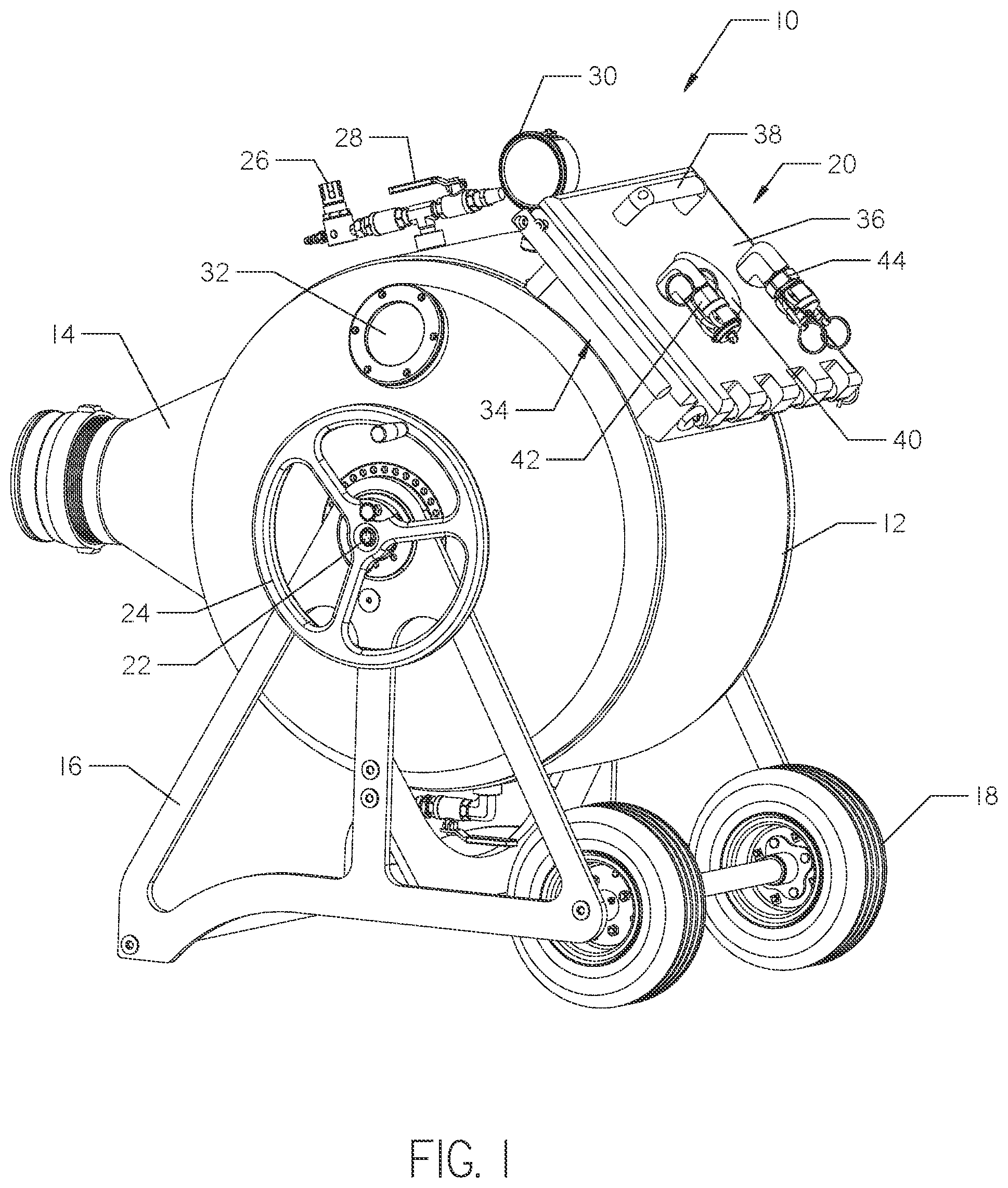 Patent US12410879 — Latch assembly for use with an inversion drum — Figure 1