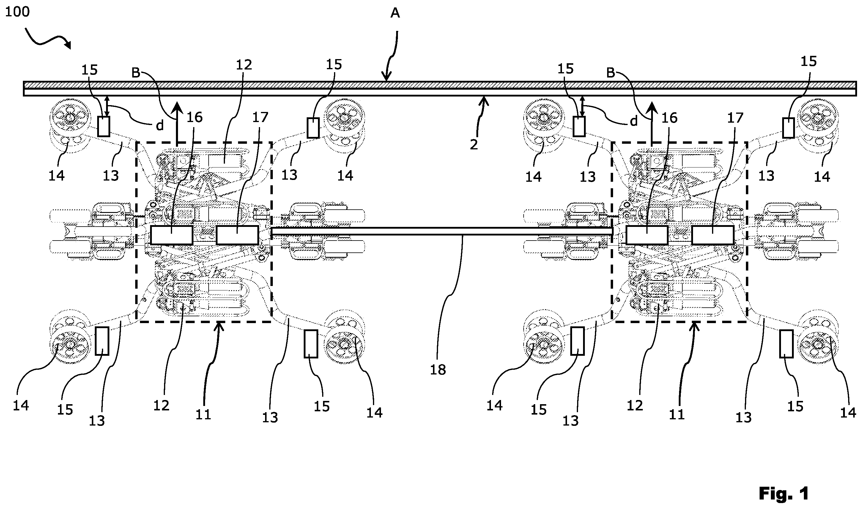 Patent US12410880 — Mobile irradiation platform for hollow-body laminates and method for curing a hollow-body laminate — Figure 1
