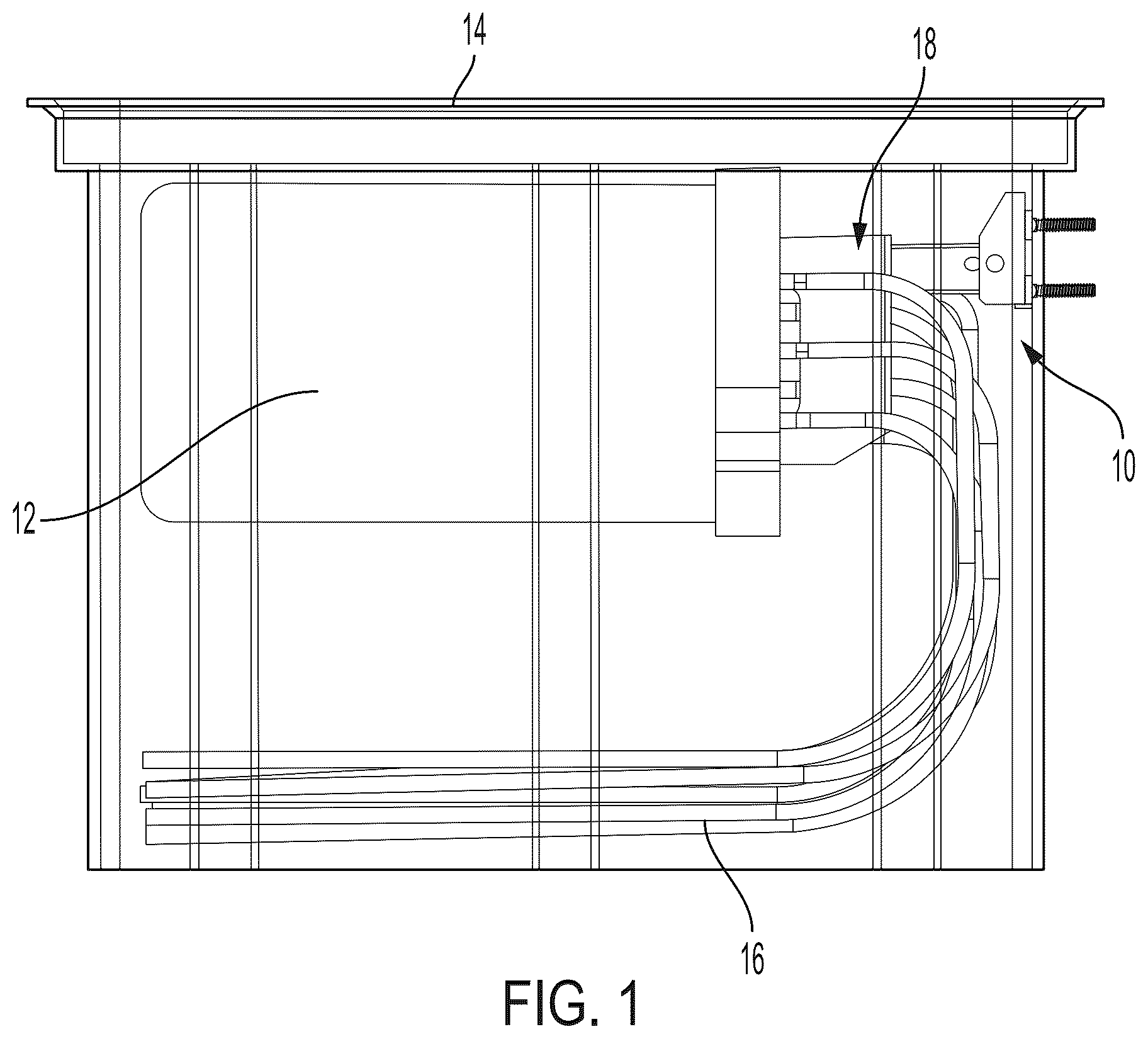 Patent US12410884 — Compact swing arm assemblies — Figure 1