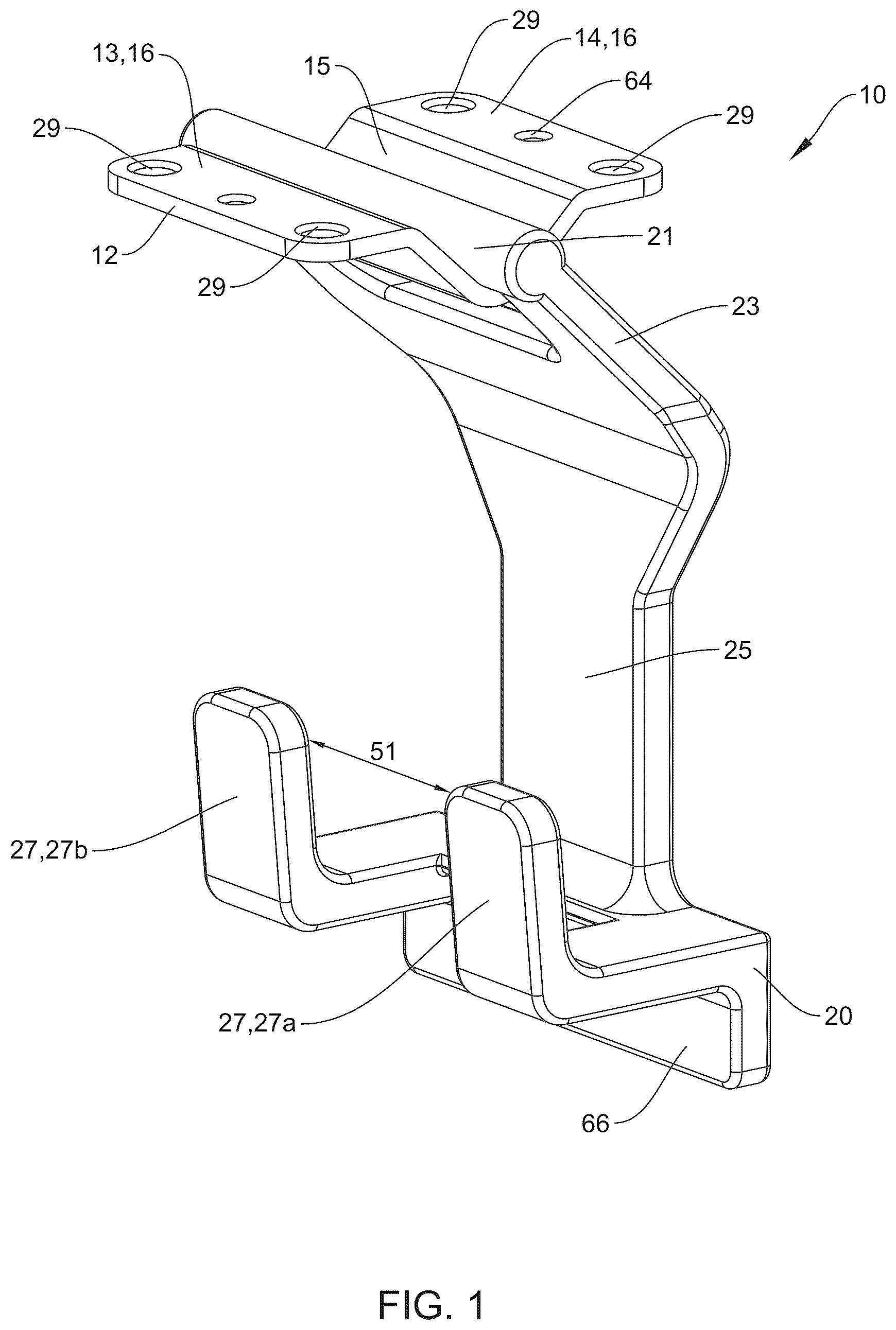 Patent US12410885 — Ceiling mounted plastic storage bin holder — Figure 1