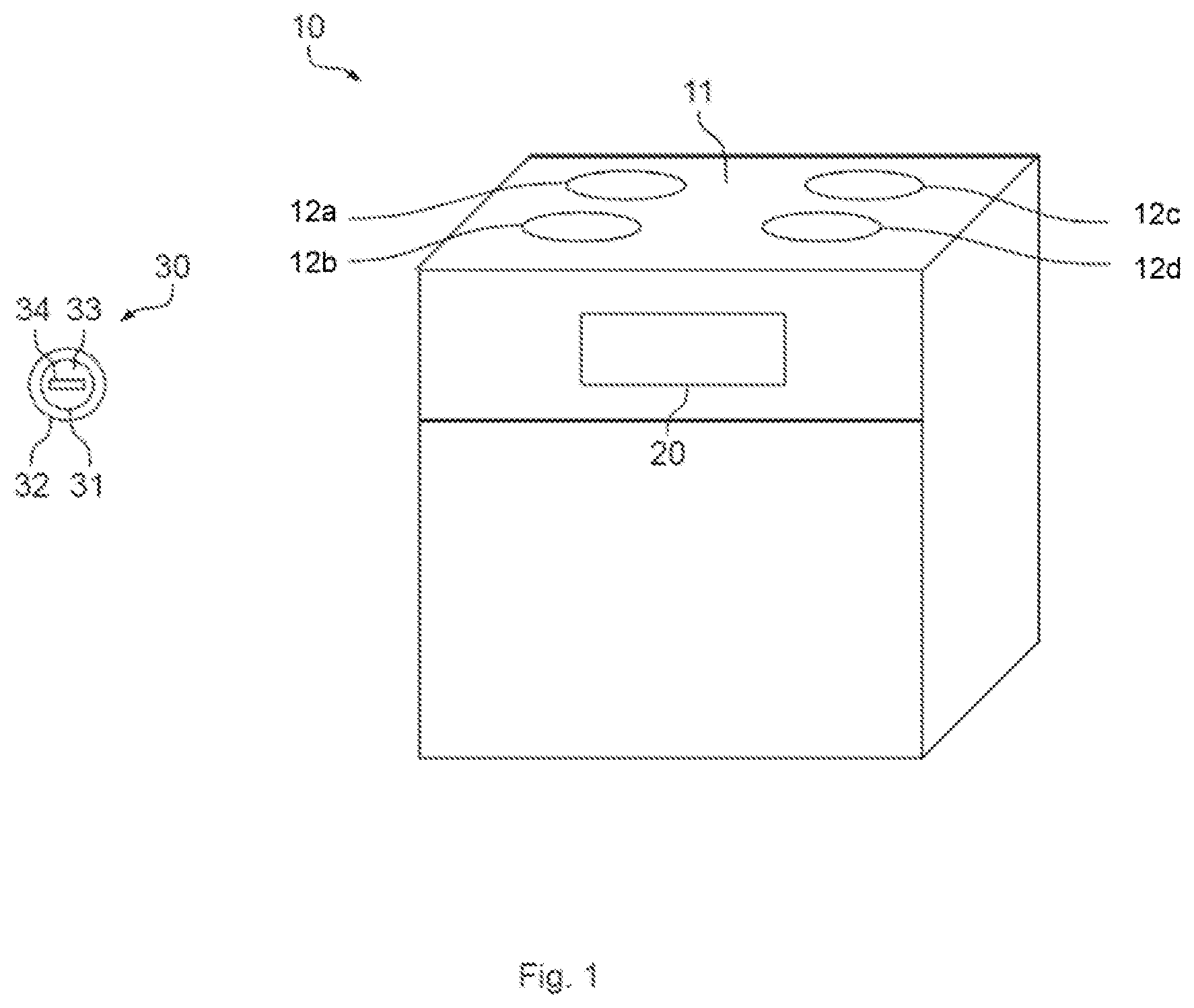 Patent US12410917 — Domestic appliance, operating element for a domestic appliance, and method for controlling a domestic appliance — Figure 1