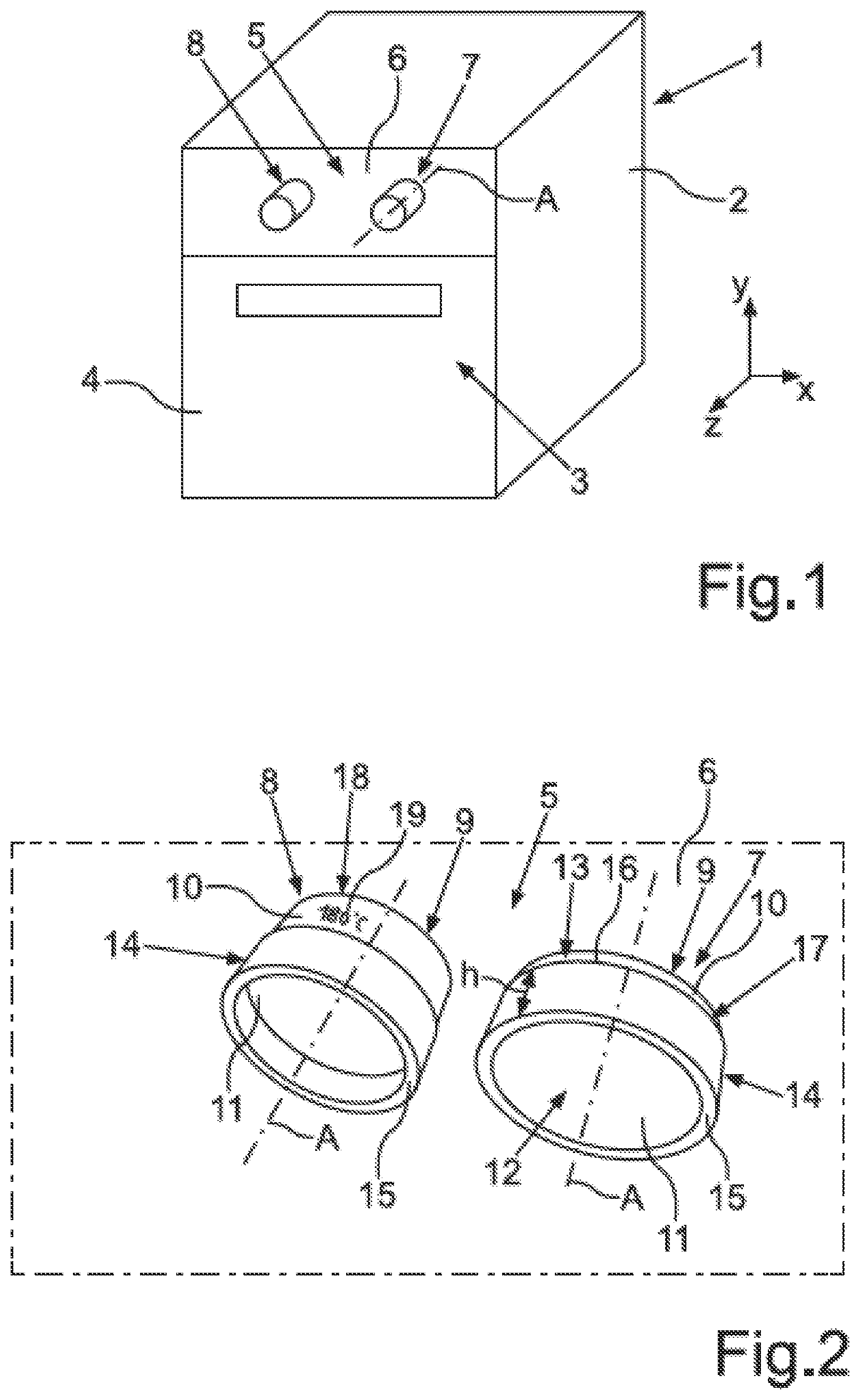 Patent US12410918 — Operator control device comprising a multi-part operator control element, and domestic appliance and method for operating a domestic appliance — Figure 1