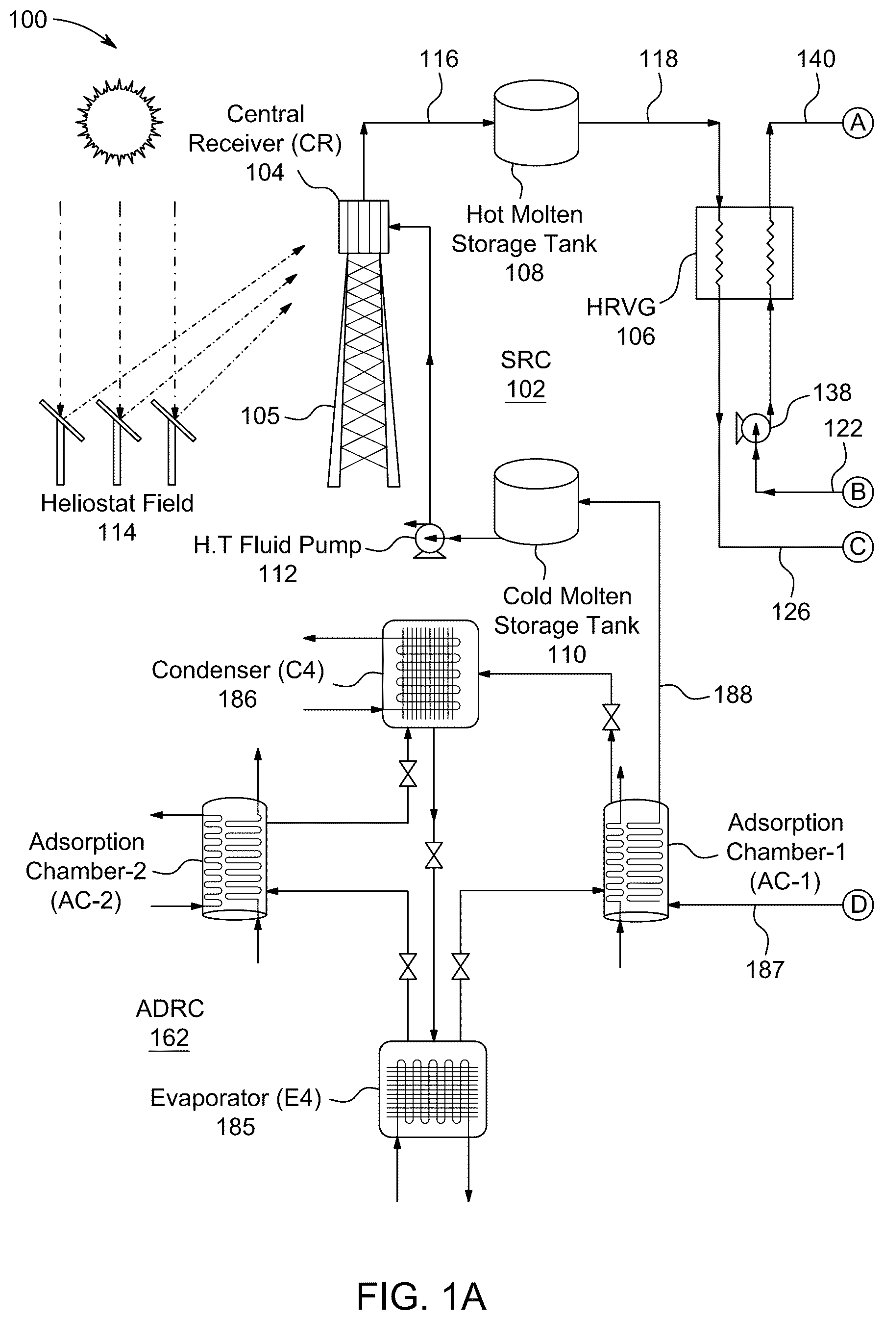 Patent US12410951 — Rankine energy system based on solar power — Figure 1