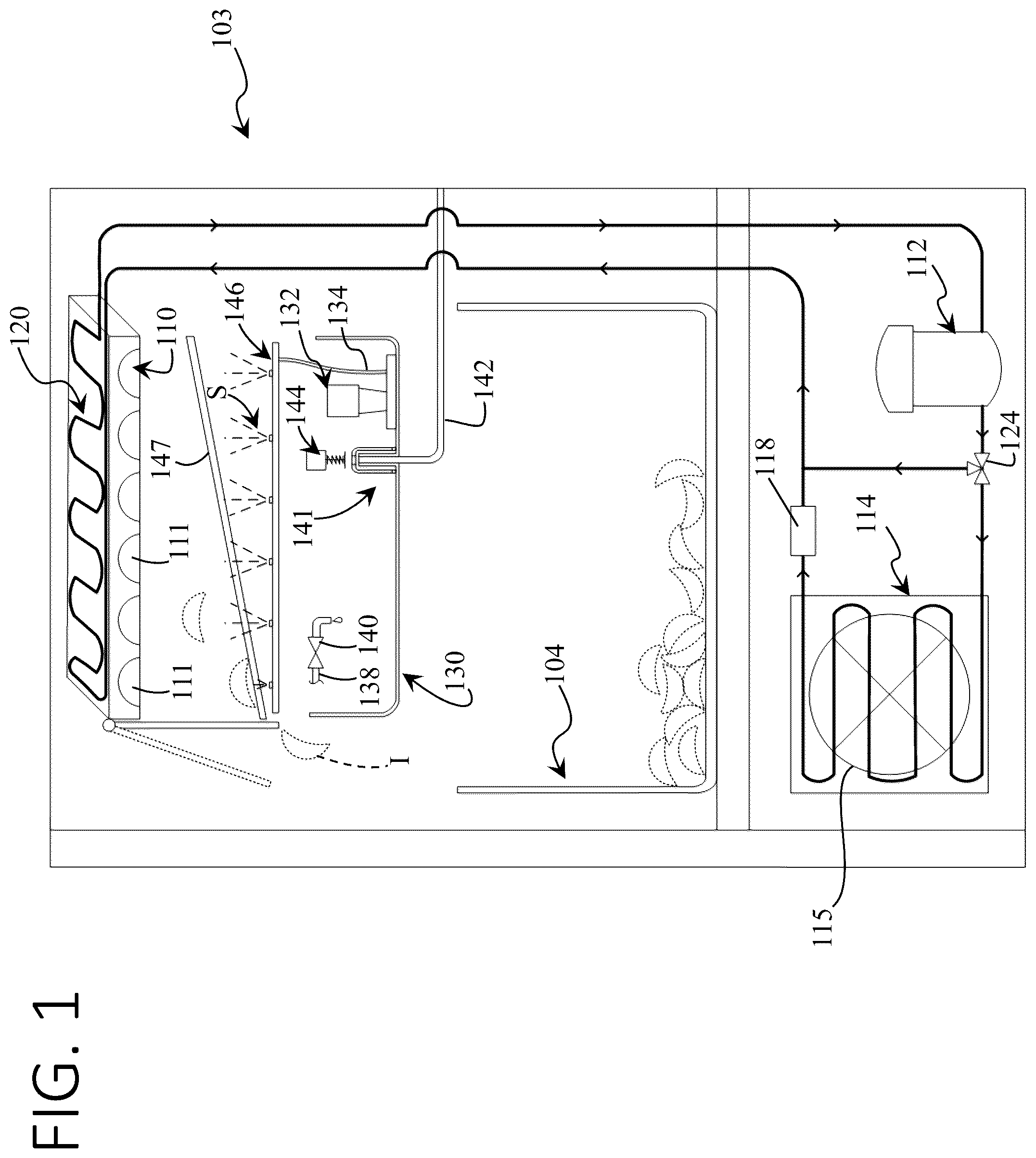 Patent US12410962 — Ice maker with stand pipe drain — Figure 1
