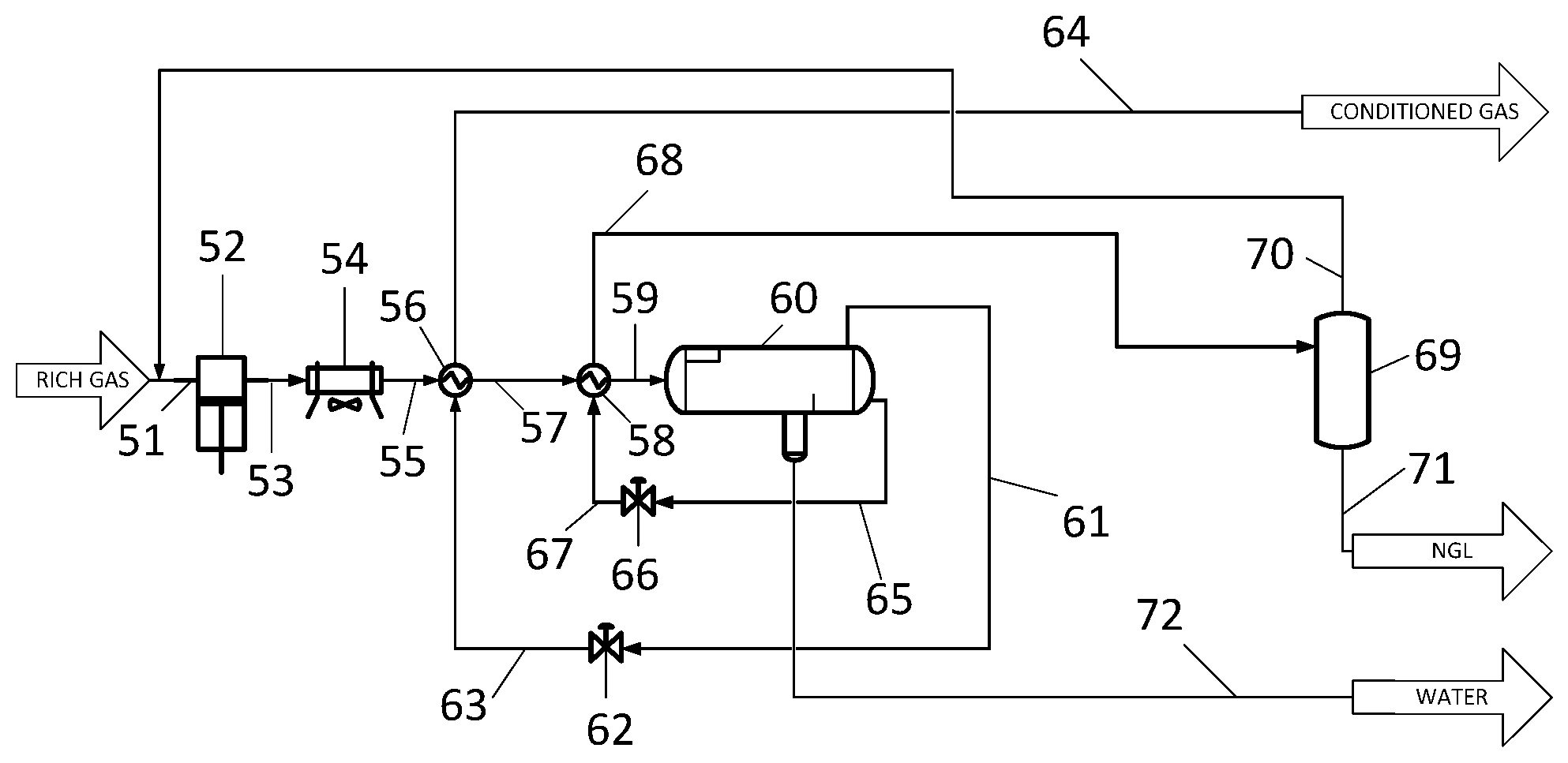 Patent US12410973 — Natural gas conditioning and NGL recovery — Figure 1