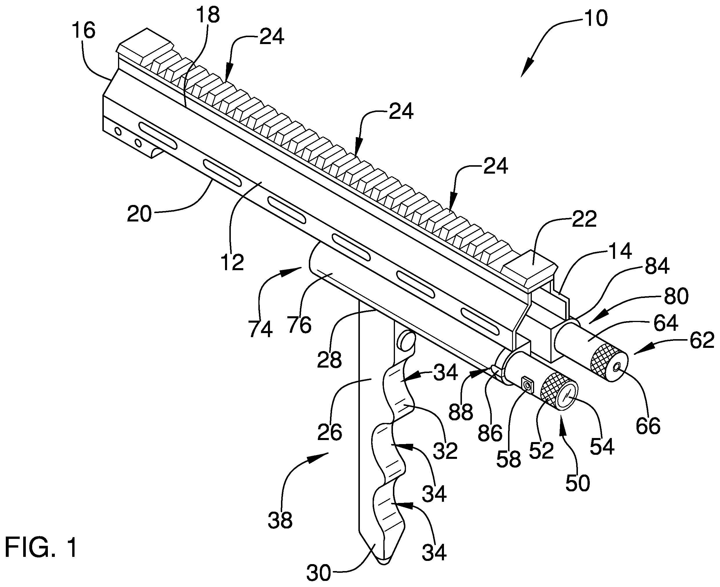 Patent US12410988 — Forearm grip for a firearm — Figure 1