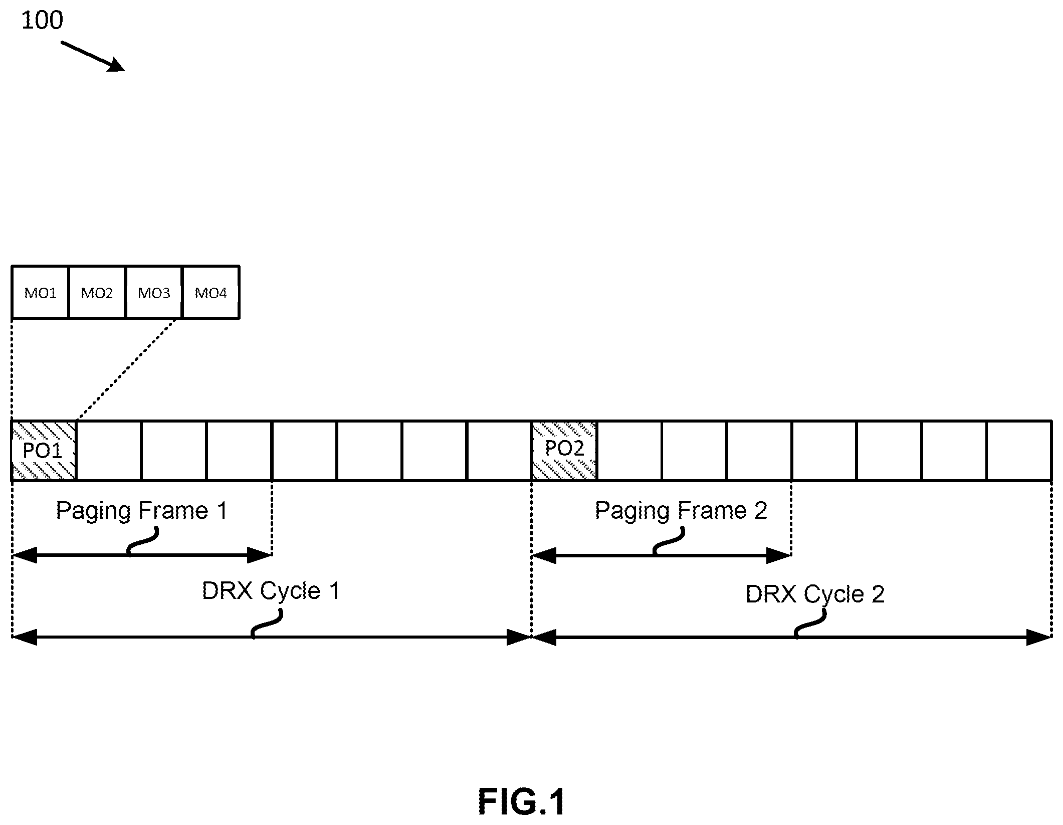 Patent US12414075 — Monitoring paging messages and small data transmission — Figure 1