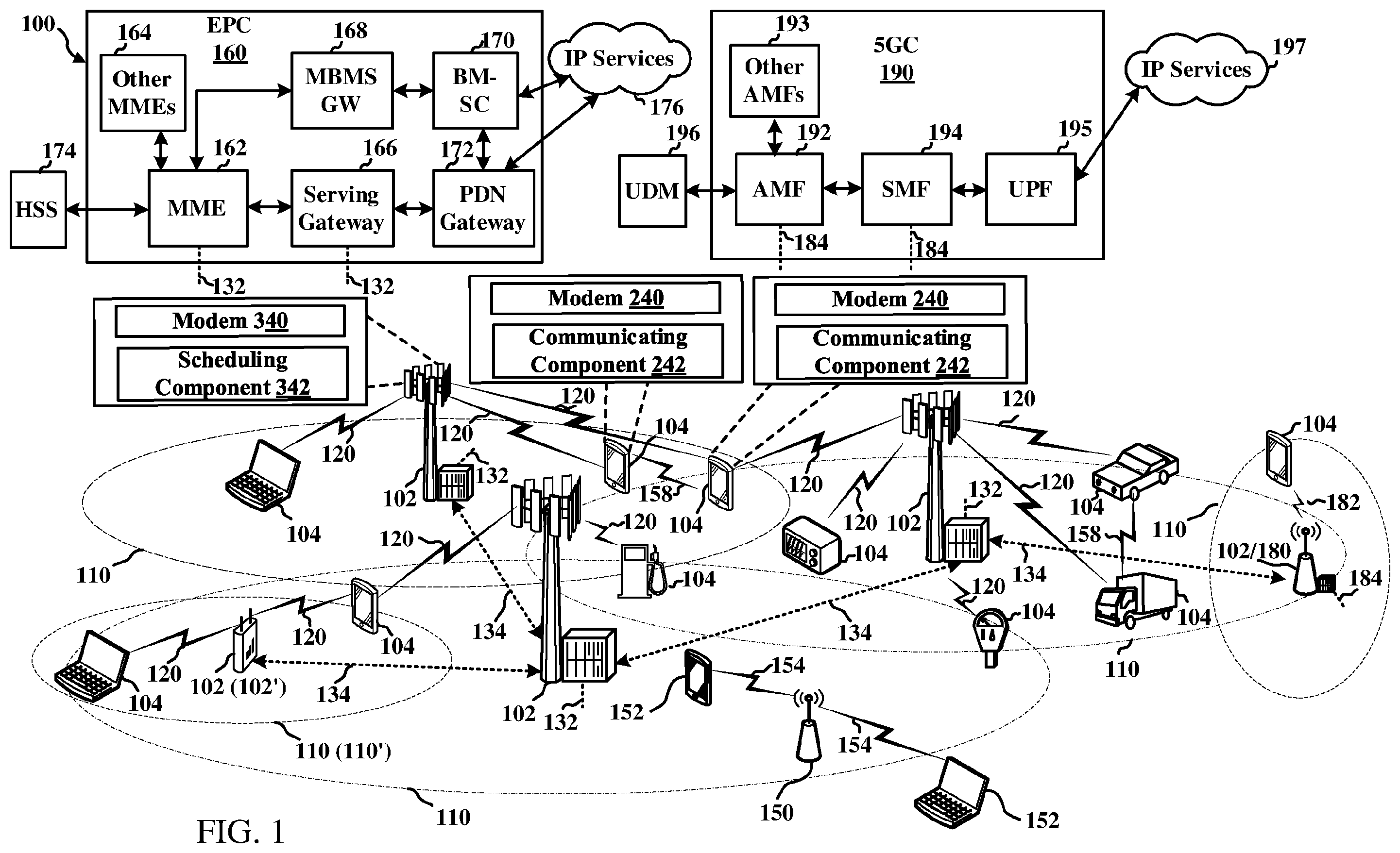 Patent US12414158 — Techniques for improving efficiency in sidelink wireless communications — Figure 1