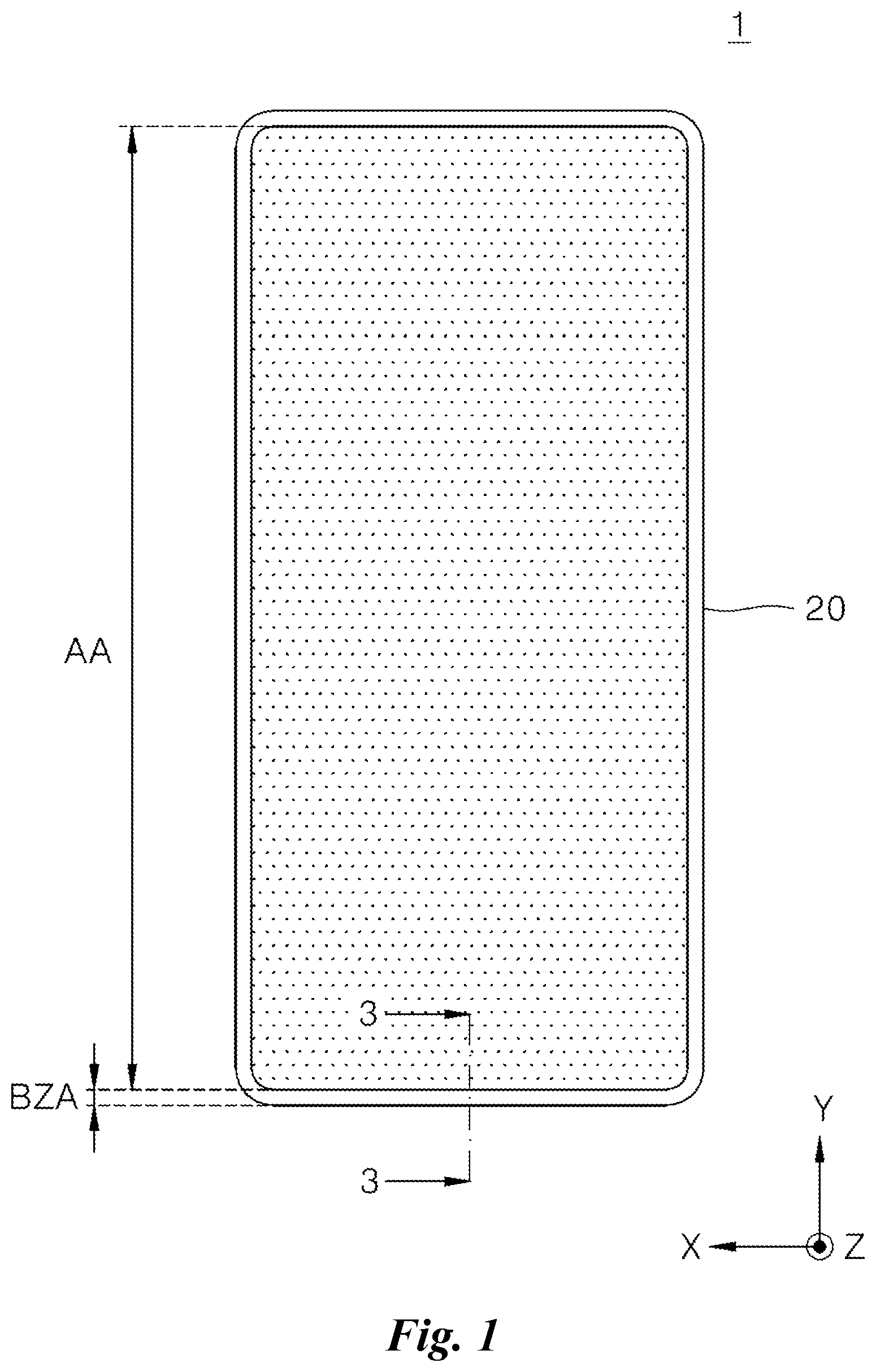 Patent US12414245 Figure 1 – Display device including bending support