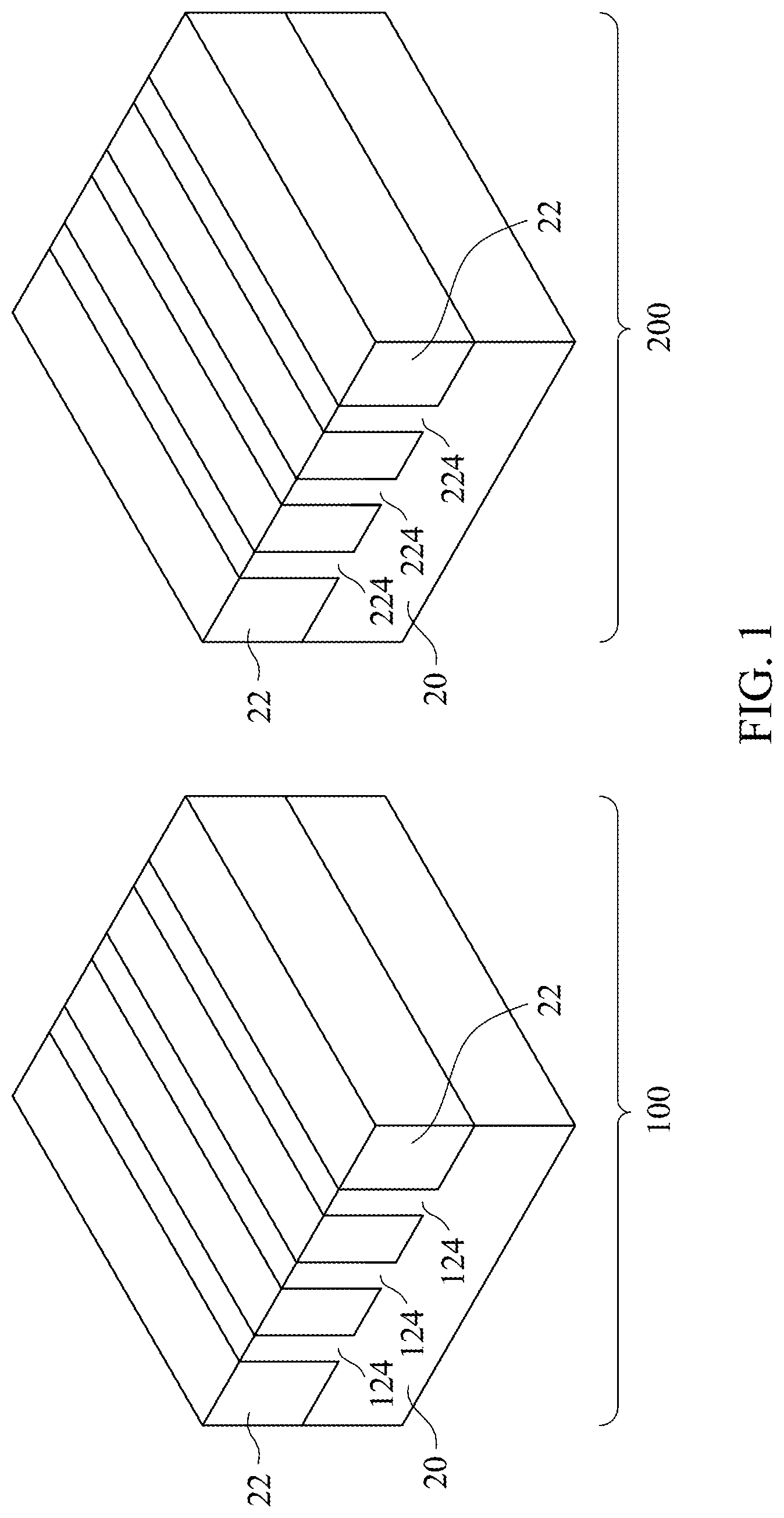 Patent US12414281 — Implantations for forming source/drain regions of different transistors — Figure 1