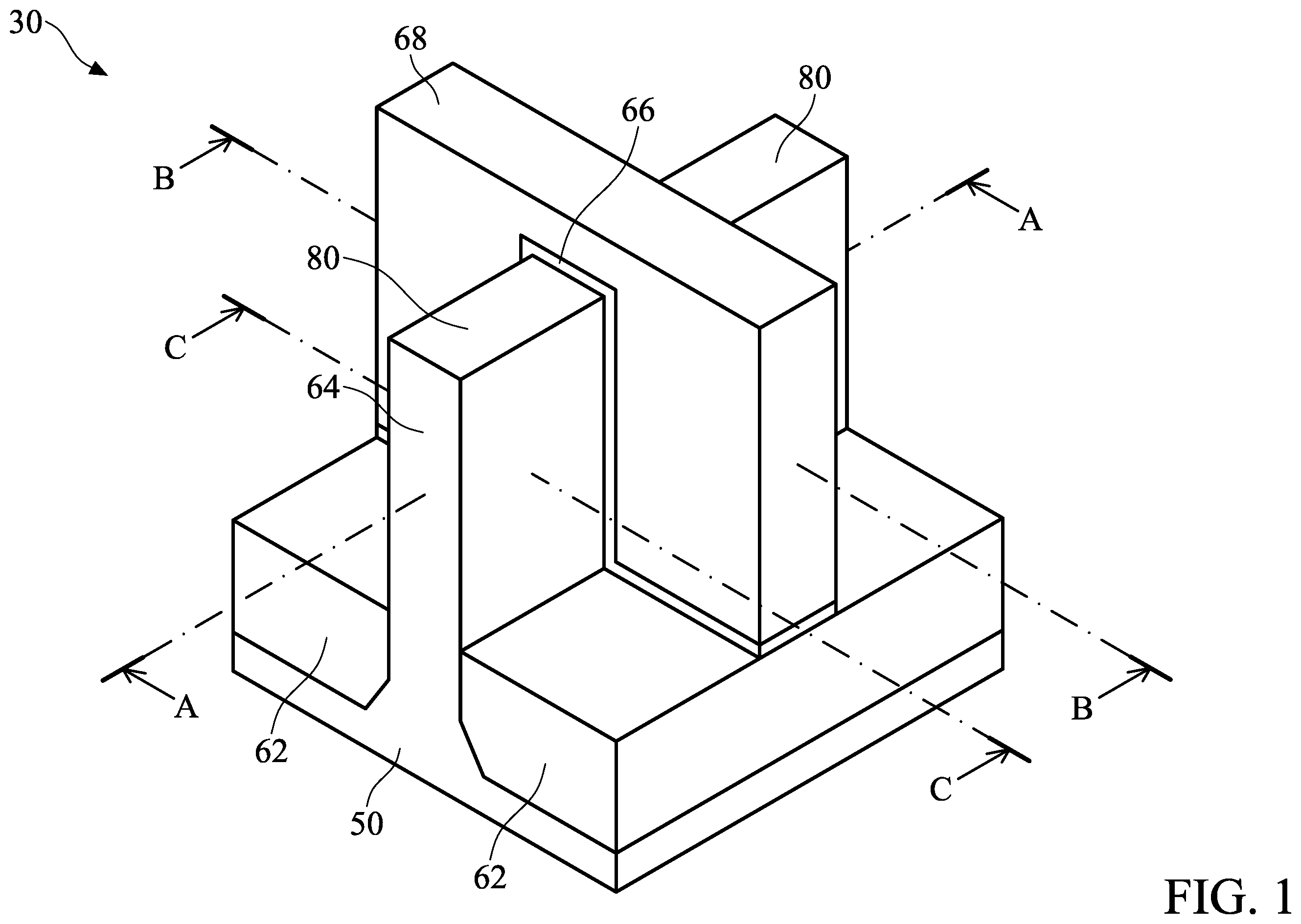 Patent US12414320 — Fin field-effect transistor device with composite liner for the fin — Figure 1