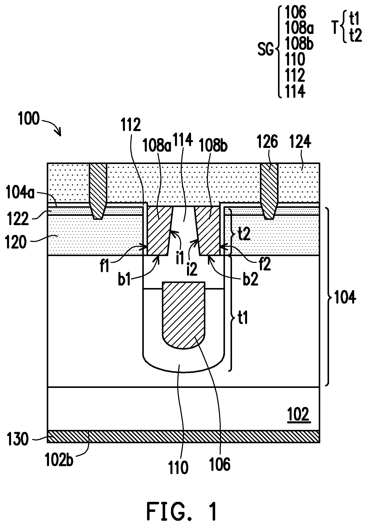 Patent US12414351 — Manufacturing method of split gate trench device — Figure 1