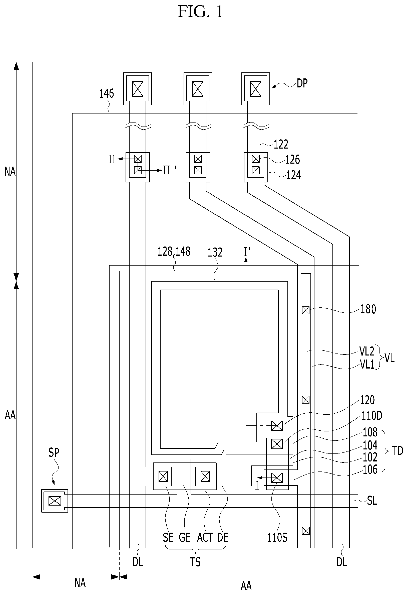 Patent US12414369 — Display device — Figure 1