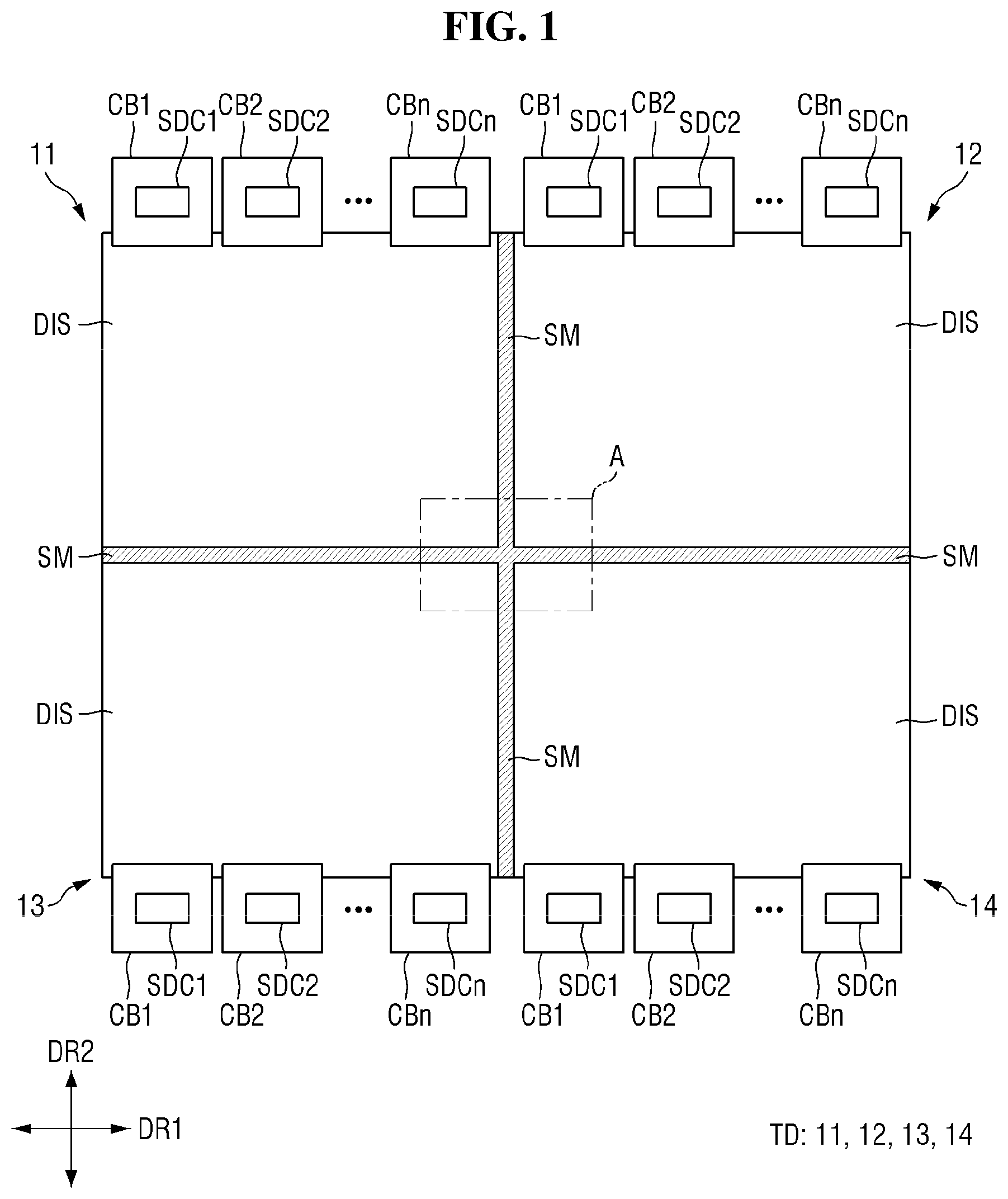 Patent US12414372 — Display device and tiled display device including the same — Figure 1