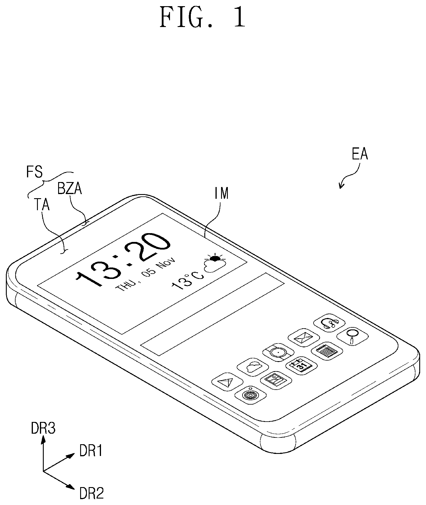 Patent US12414427 — Light-emitting element comprising quantum dots, display device including the same, and manufacturing method of the light-emitting element — Figure 1