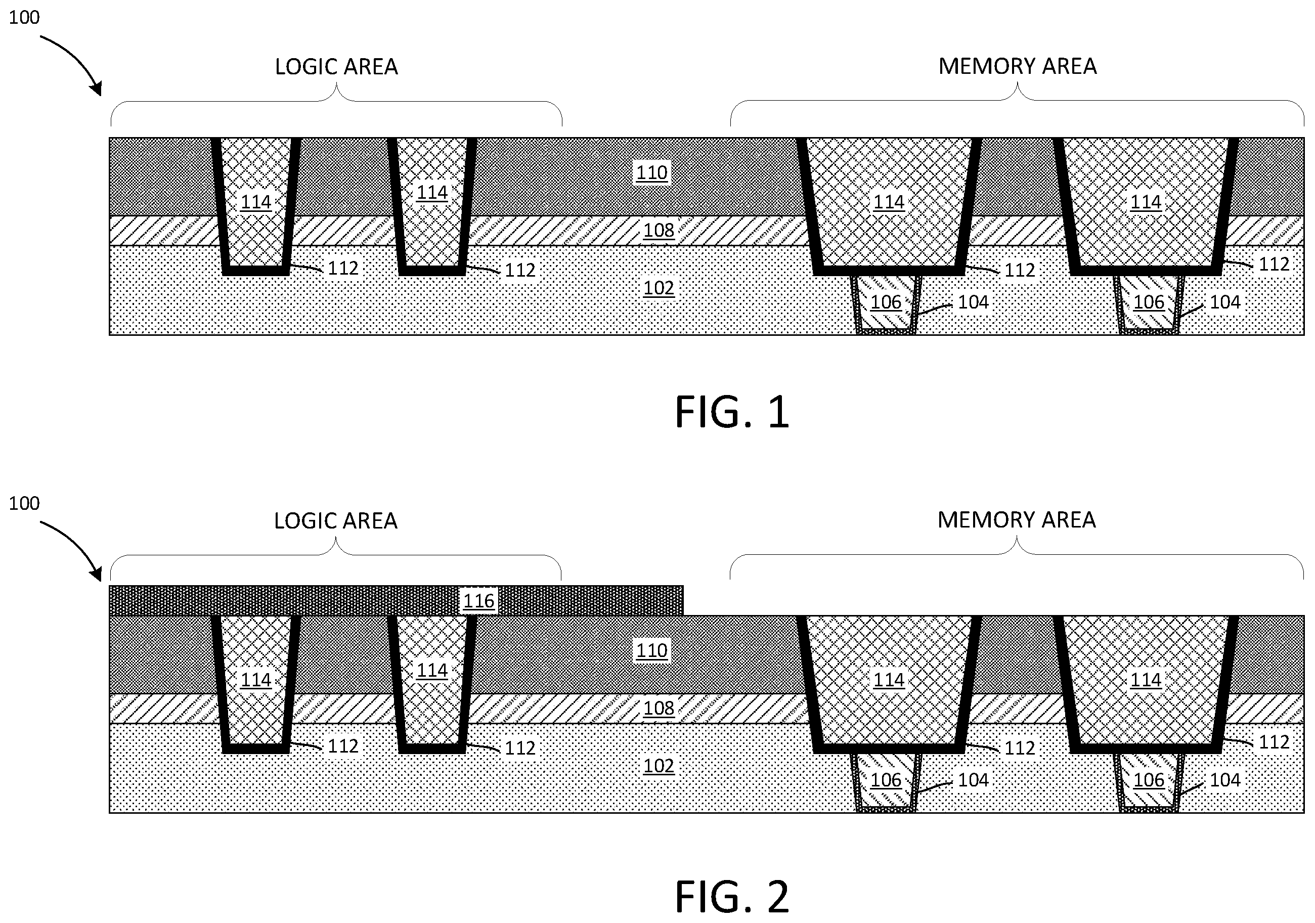 Patent US12414480 — MRAM bottom electrode contact with taper profile — Figure 1
