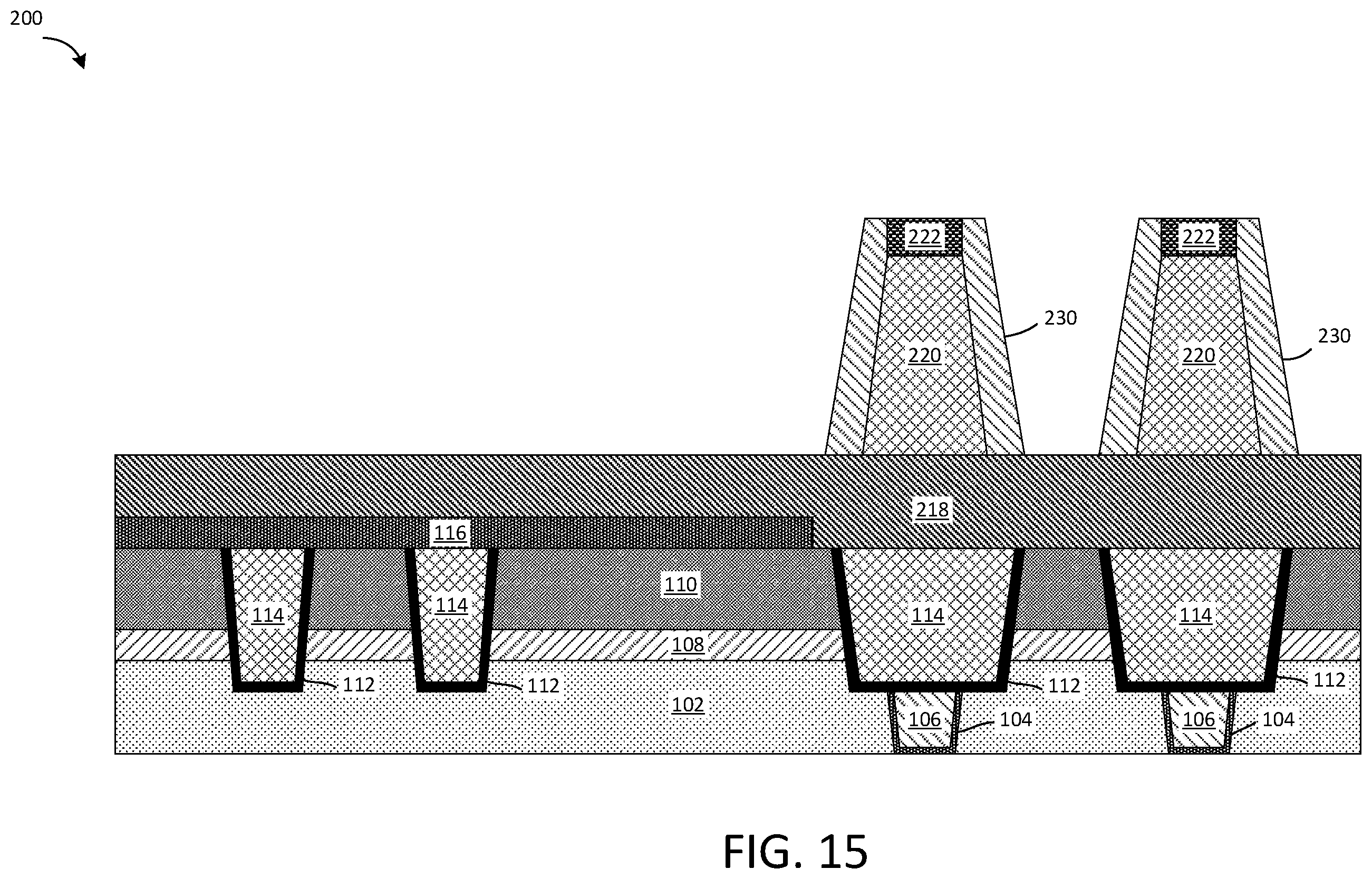 Patent US12414480 Figure 13 – MRAM bottom electrode contact with taper profile
