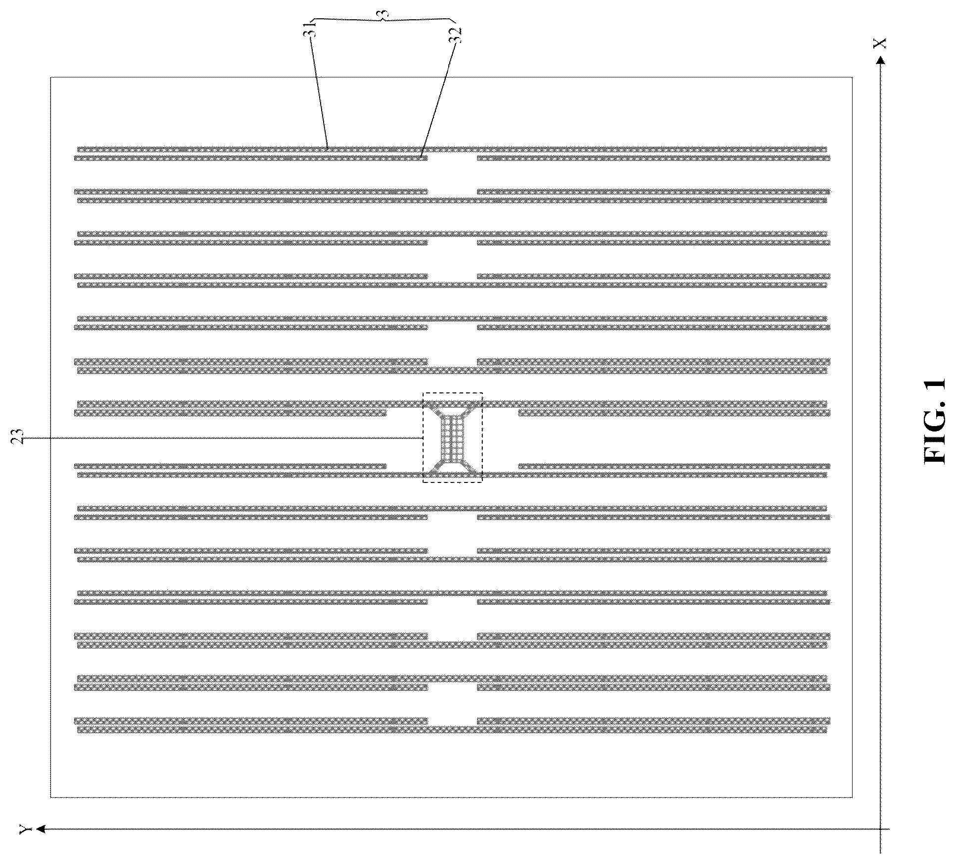 Patent US12417003 — Display panel and display apparatus with additional electrode layer for improving mutual capacitance variation — Figure 1