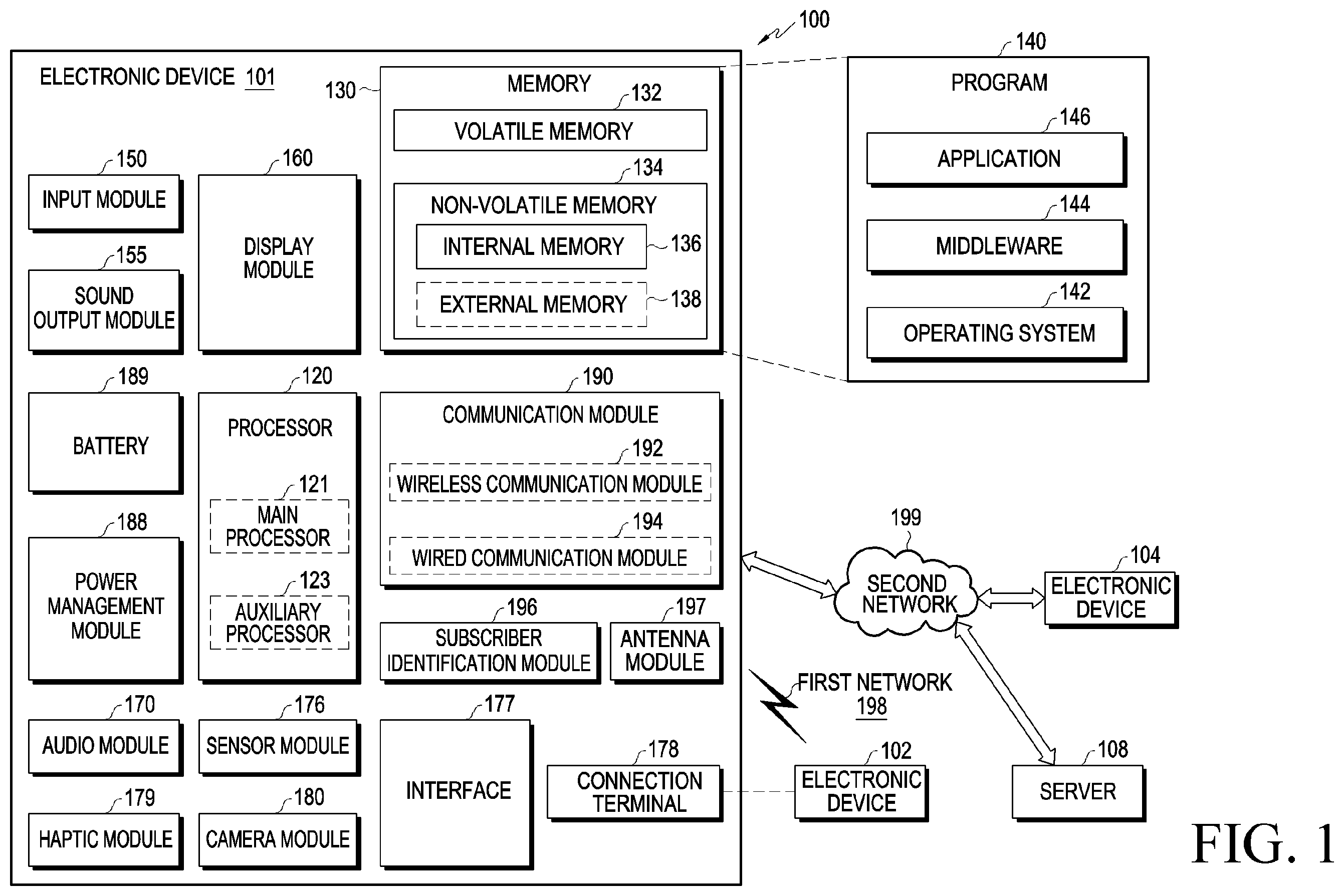 Patent US12417012 Figure 1 – Electronic device supporting multiple windows and method of controlling the same
