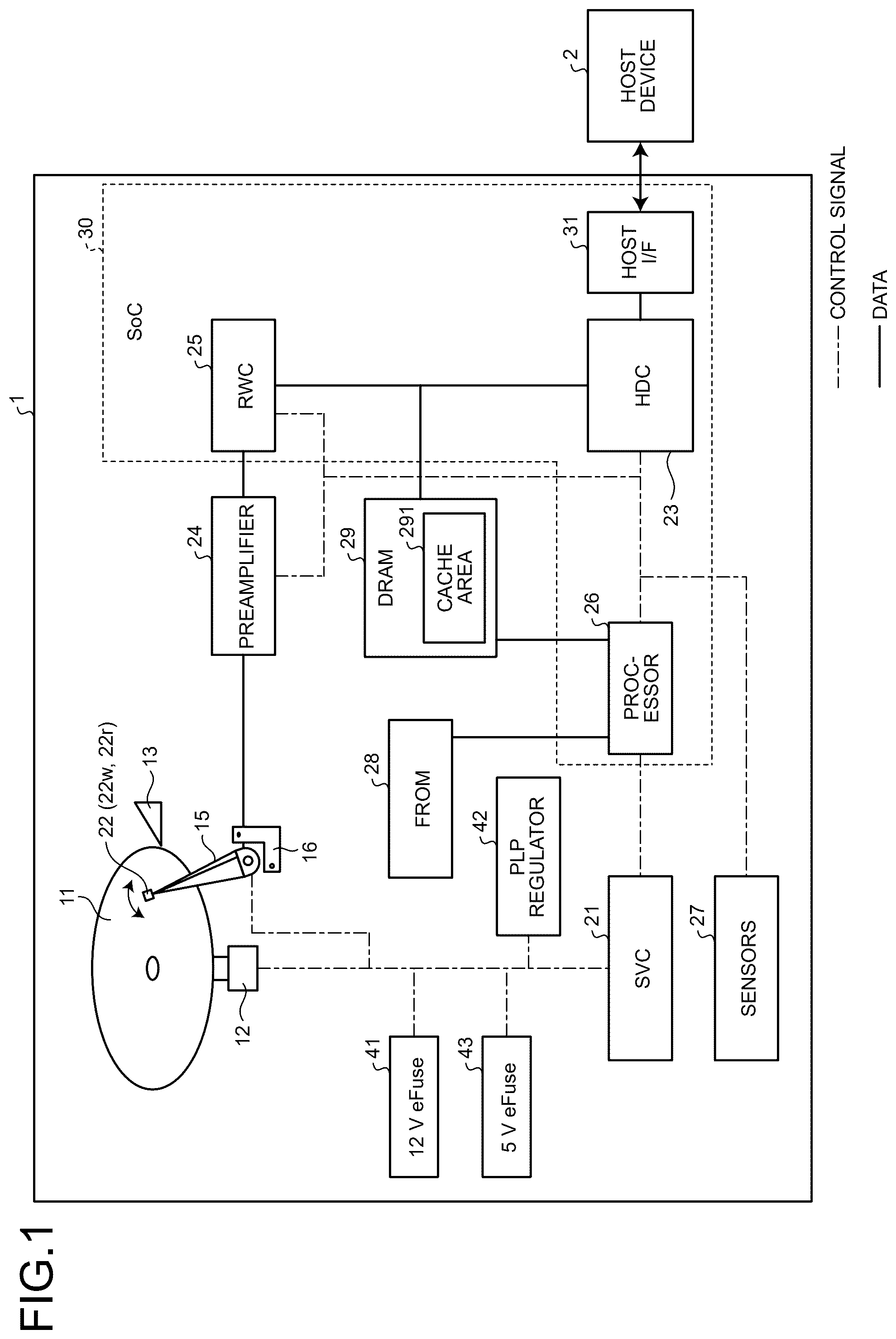 Patent US12417037 — Magnetic disk apparatus and control method — Figure 1