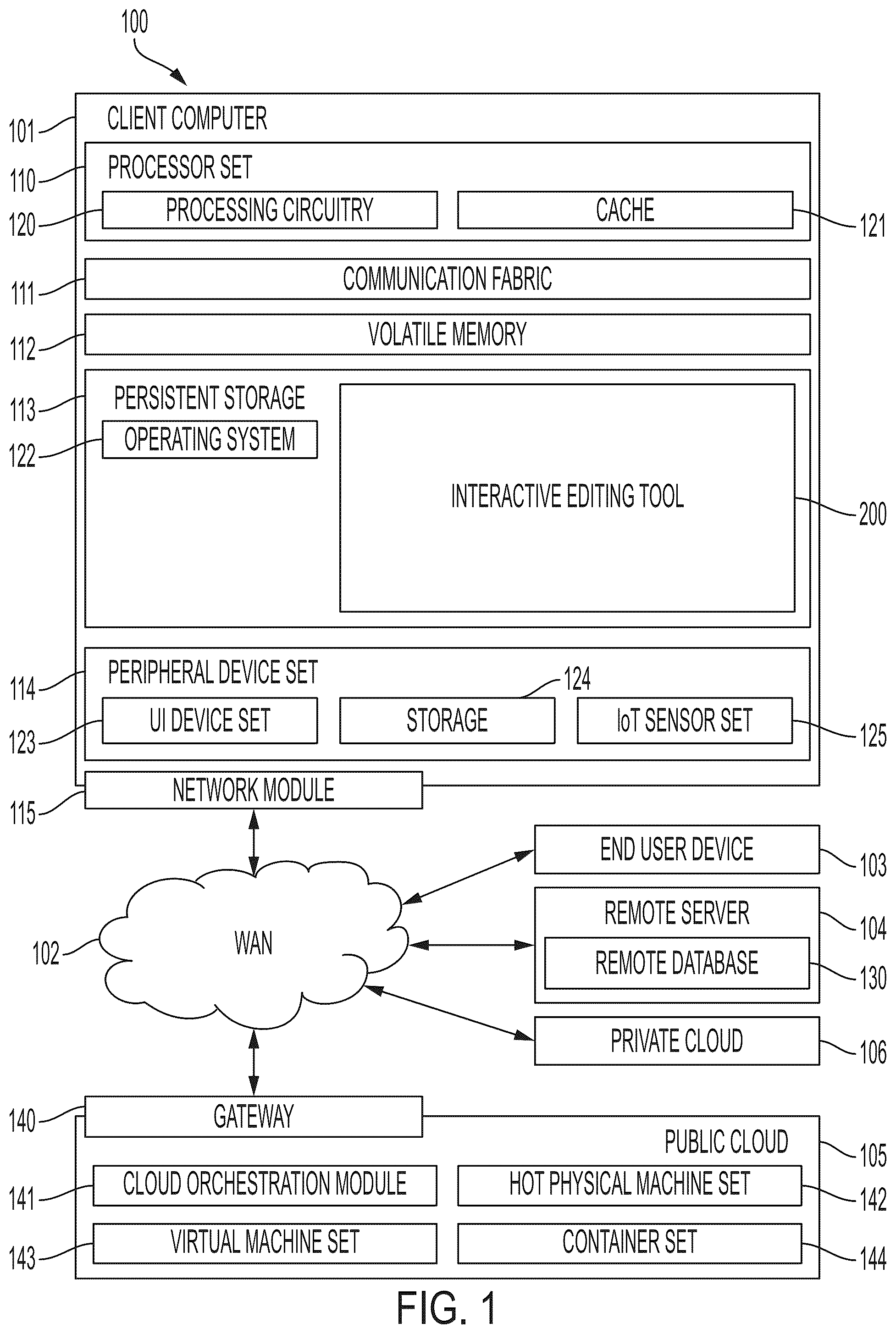Patent US12417079 — Interactive editing of a machine-generated document — Figure 1