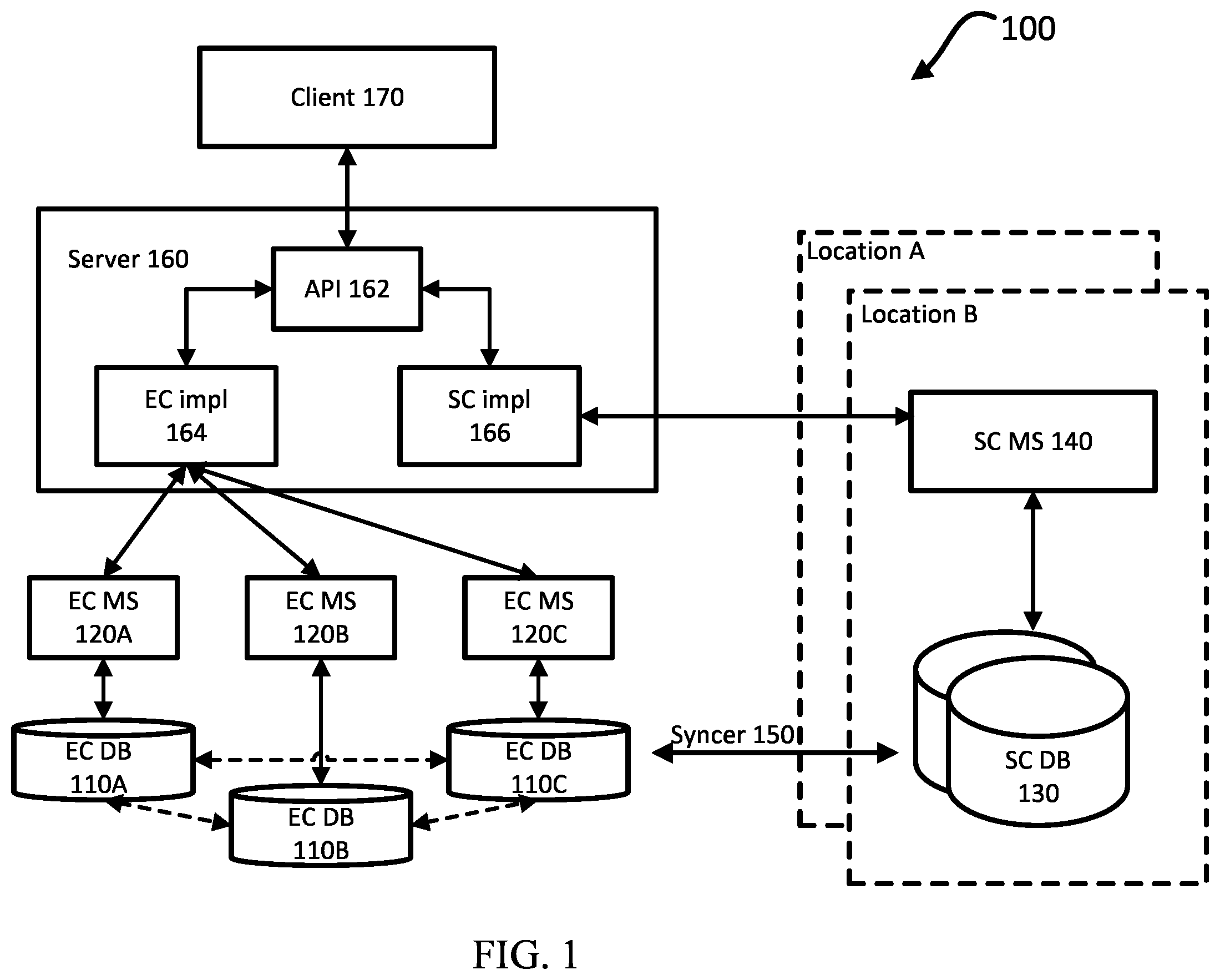 Patent US12417221 — Online migration from an eventually consistent system to a strongly consistent system — Figure 1