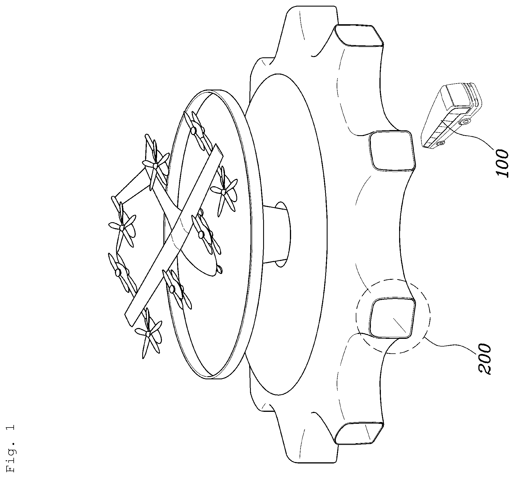 Patent US12417414 Figure 1 – Transportation system and operation method thereof