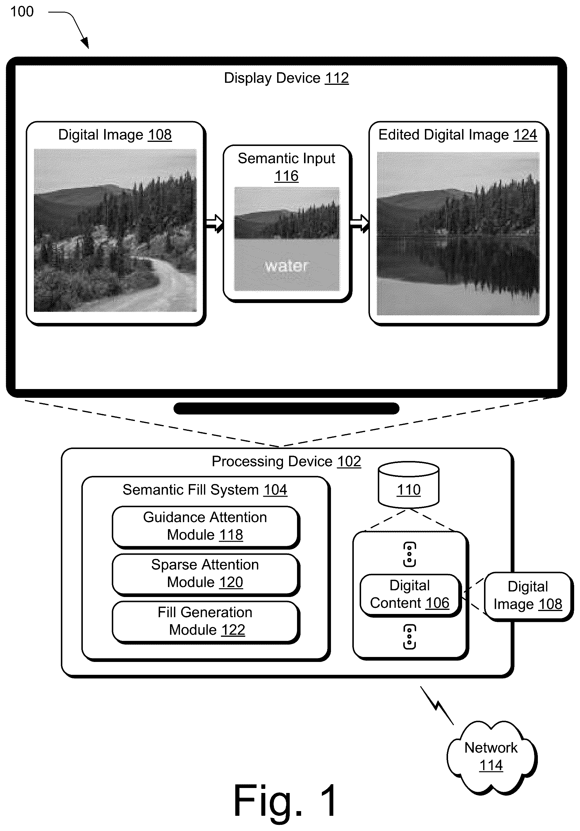 Patent US12417559 — Semantic image fill at high resolutions — Figure 1