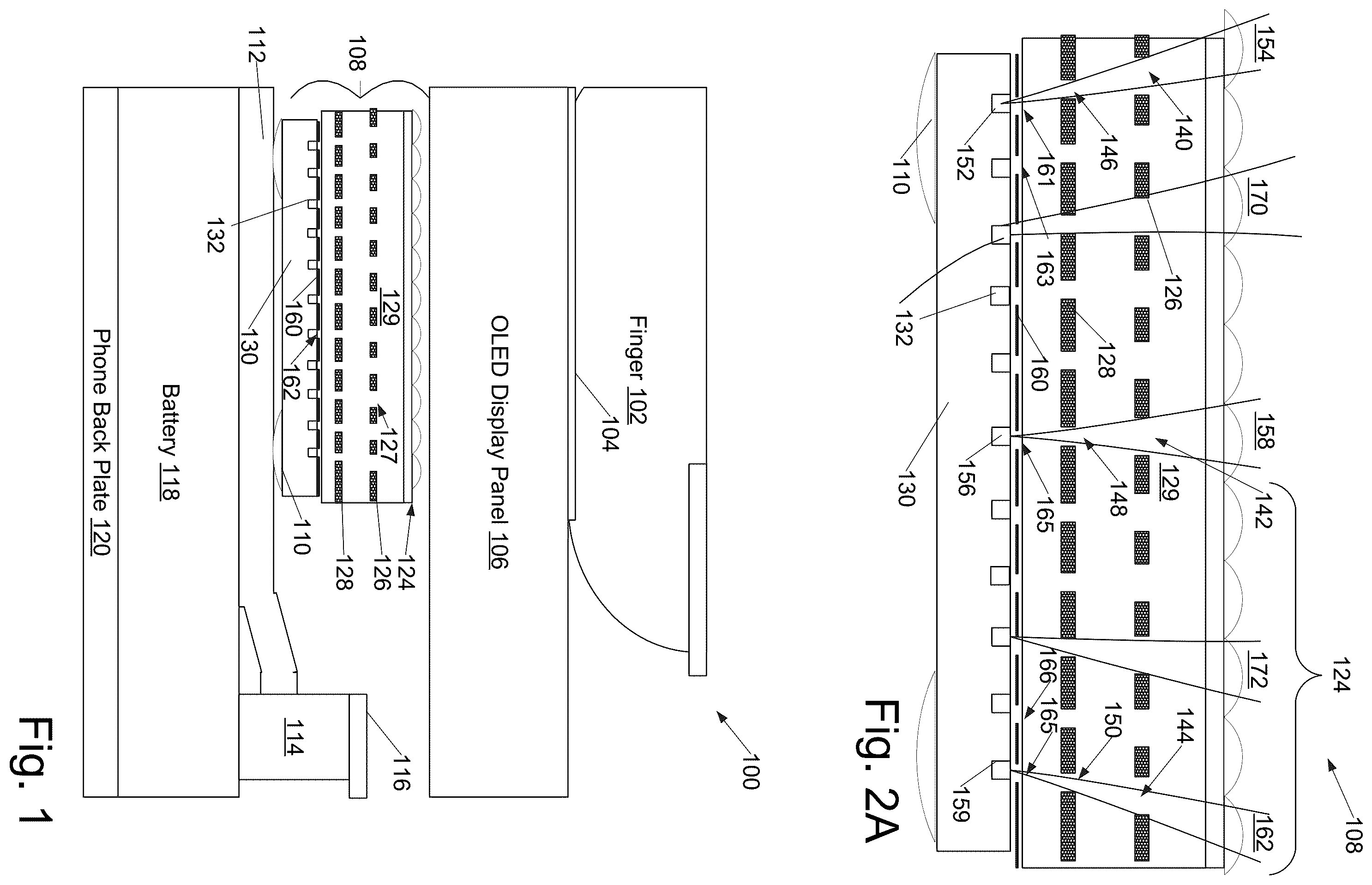 Patent US12417650 — Multi-microlens fingerprint sensor with photodiodes in groups; each photodiode of the photodiode groups having a field of view through a microlens, pinholes of an upper black mask layer, and pinholes of a metal layer having pinhole rings with pinholes of an outer ring larger than those of an inner ring — Figure 1