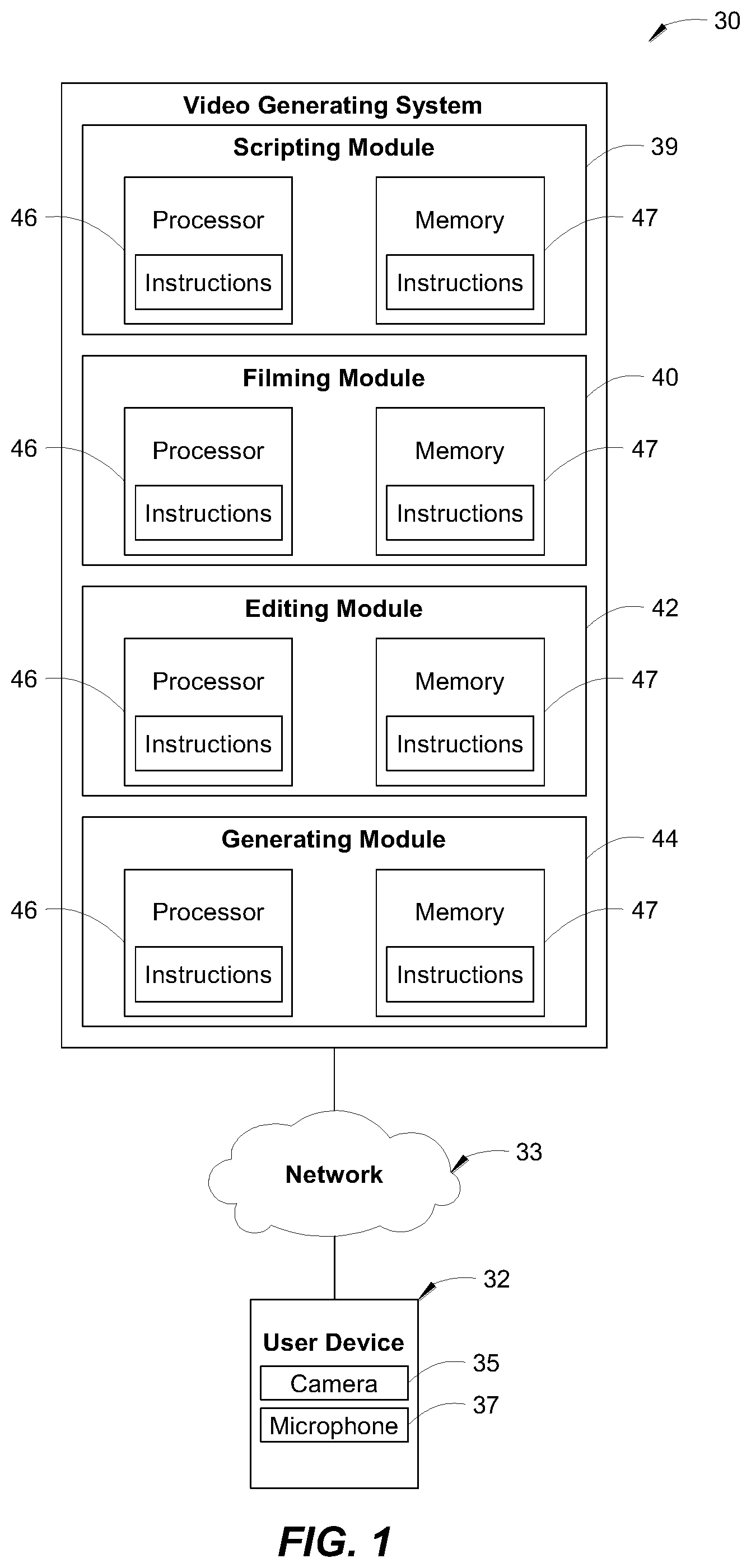 Patent US12417789 — Systems and methods for generating videos from scripted readings — Figure 1