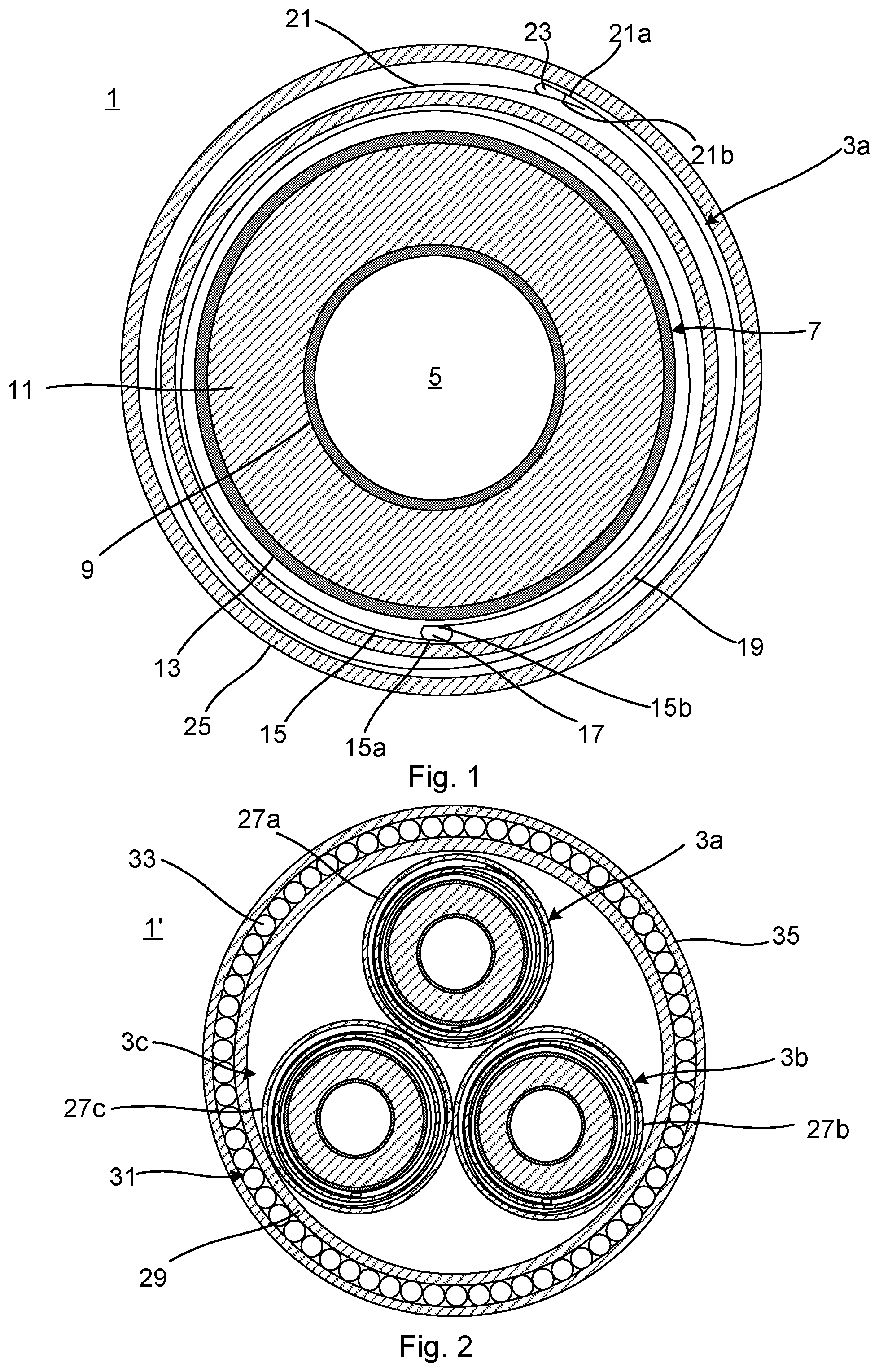 Patent US12417863 — Power cable with multiple water barriers — Figure 1
