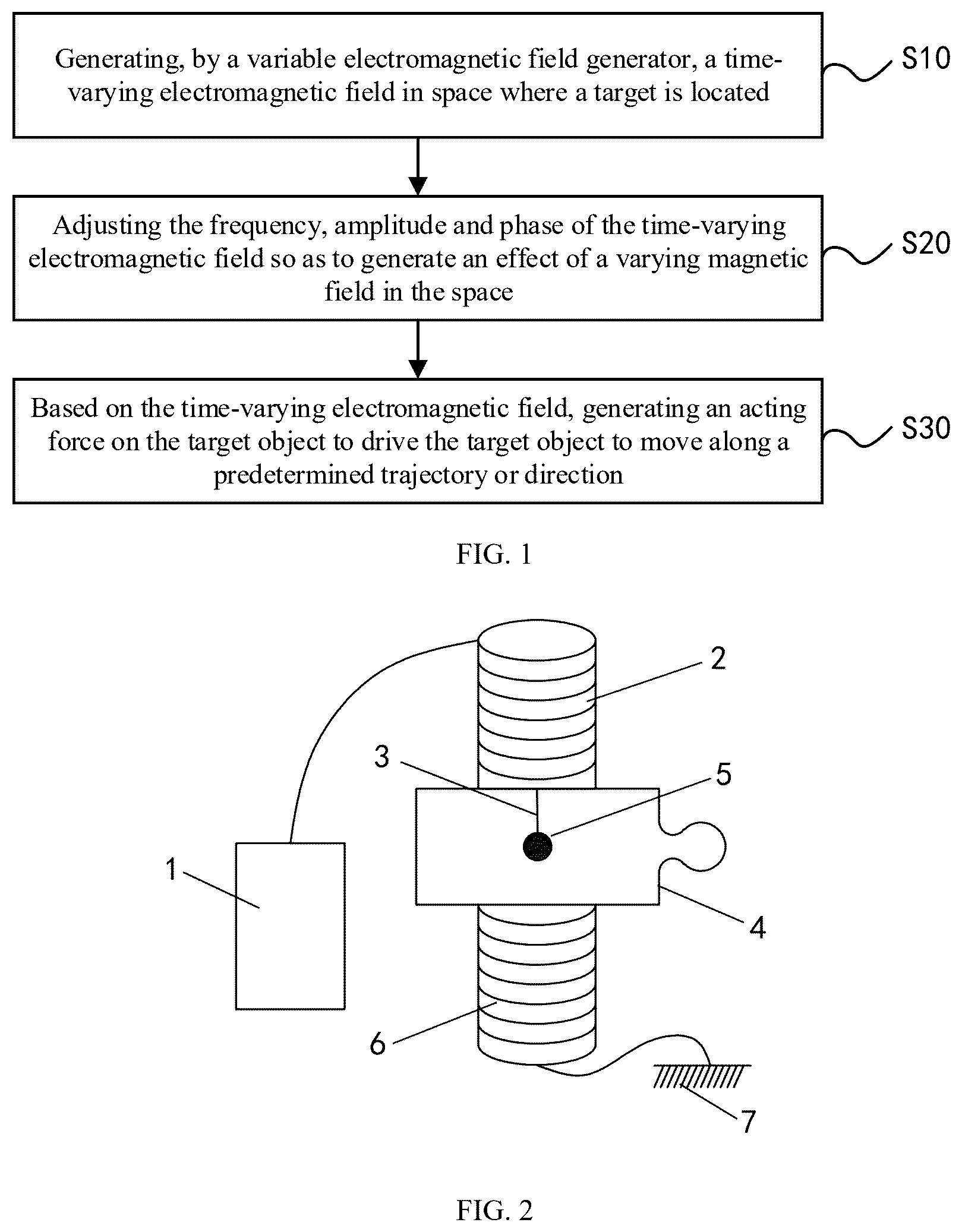 Patent US12417870 — Method and device for driving movement of target object by gravitational field generated by varying electromagnetic field — Figure 1