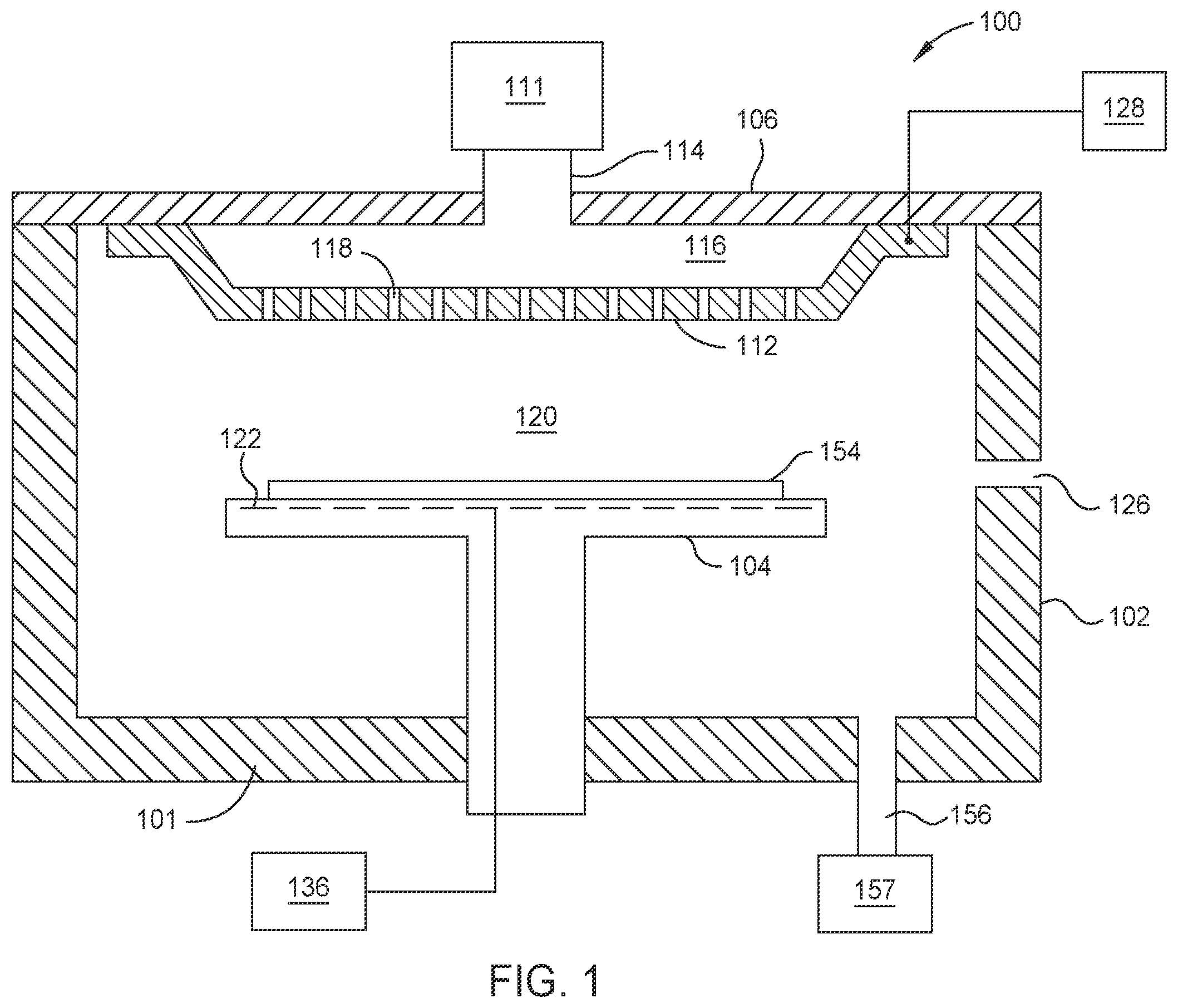 Patent US12417899 Figure 1 – Integrated showerhead