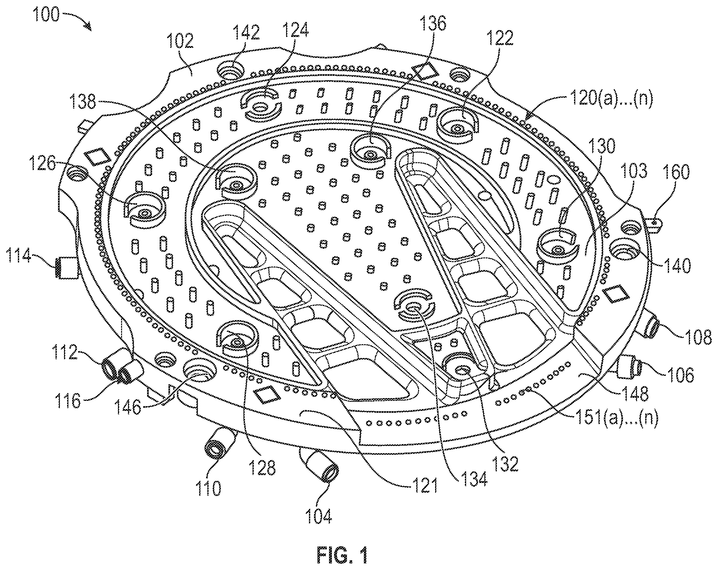 Patent US12417935 — Systems, methods and apparatus for dispensing fluid to an object — Figure 1