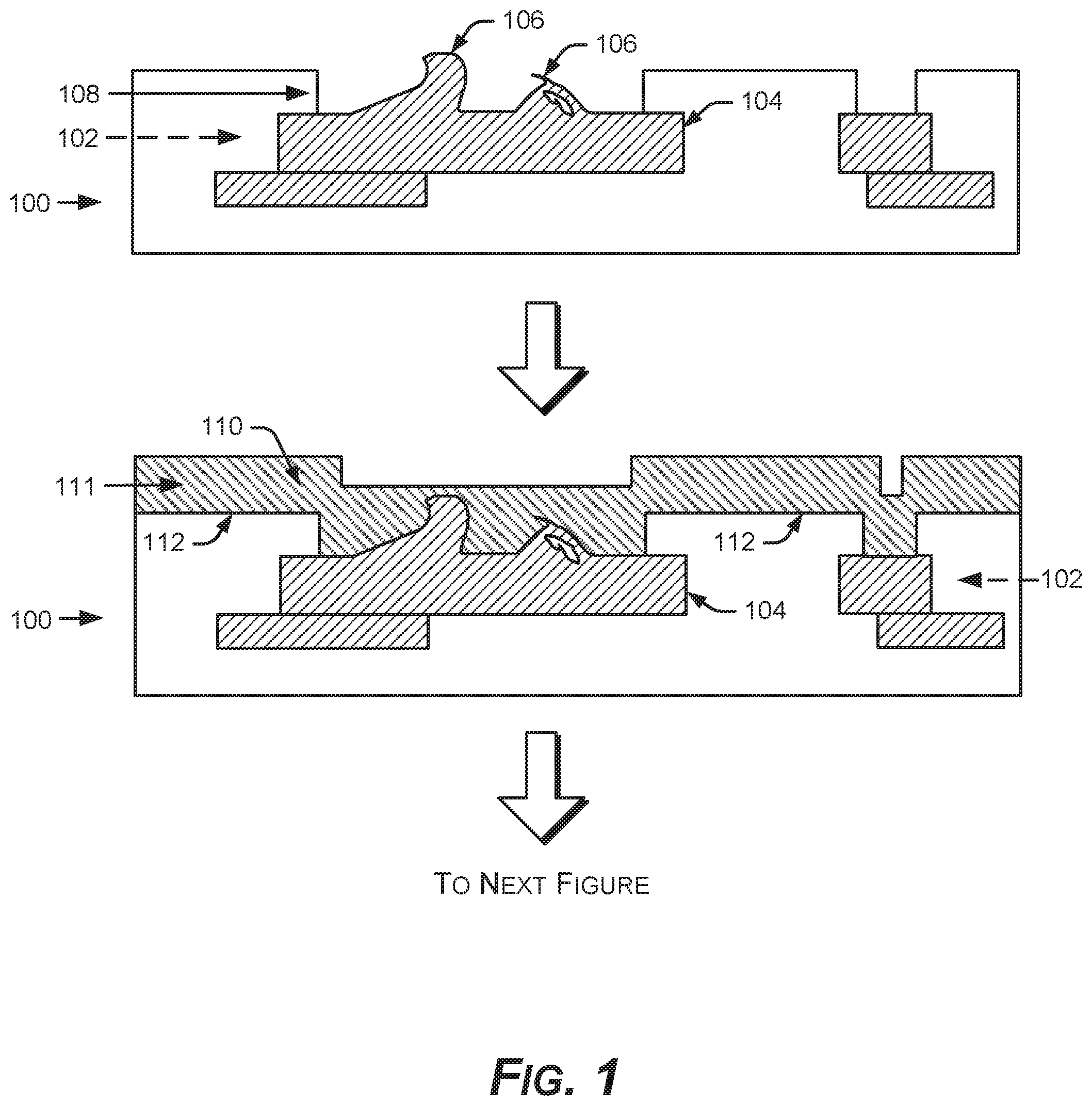 Patent US12417950 — Mitigating surface damage of probe pads in preparation for direct bonding of a substrate — Figure 1