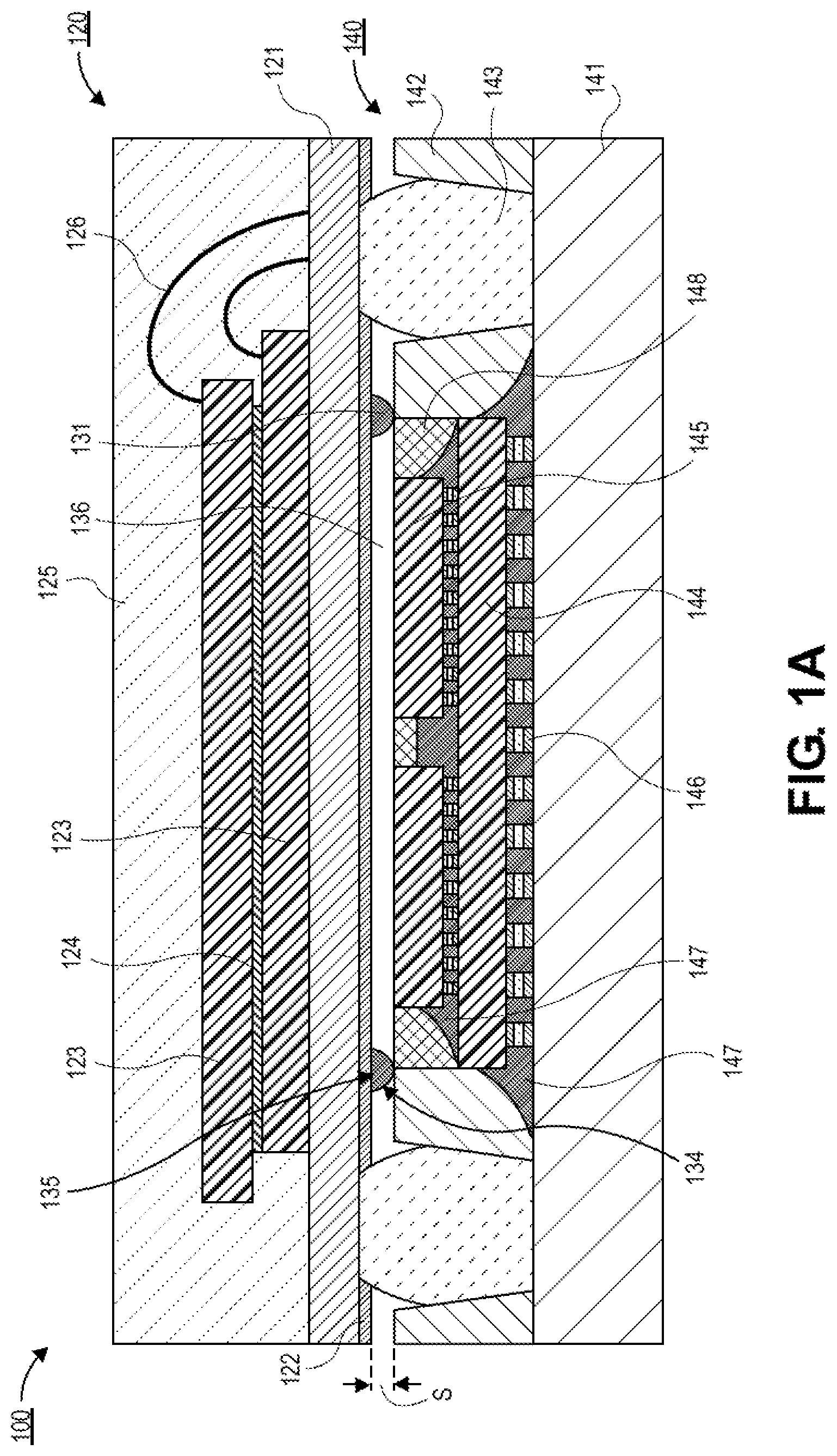 Patent US12417958 — Microelectronics package comprising a package-on-package (PoP) architecture with inkjet barrier material for controlling bondline thickness and PoP adhesive keep out zone — Figure 1