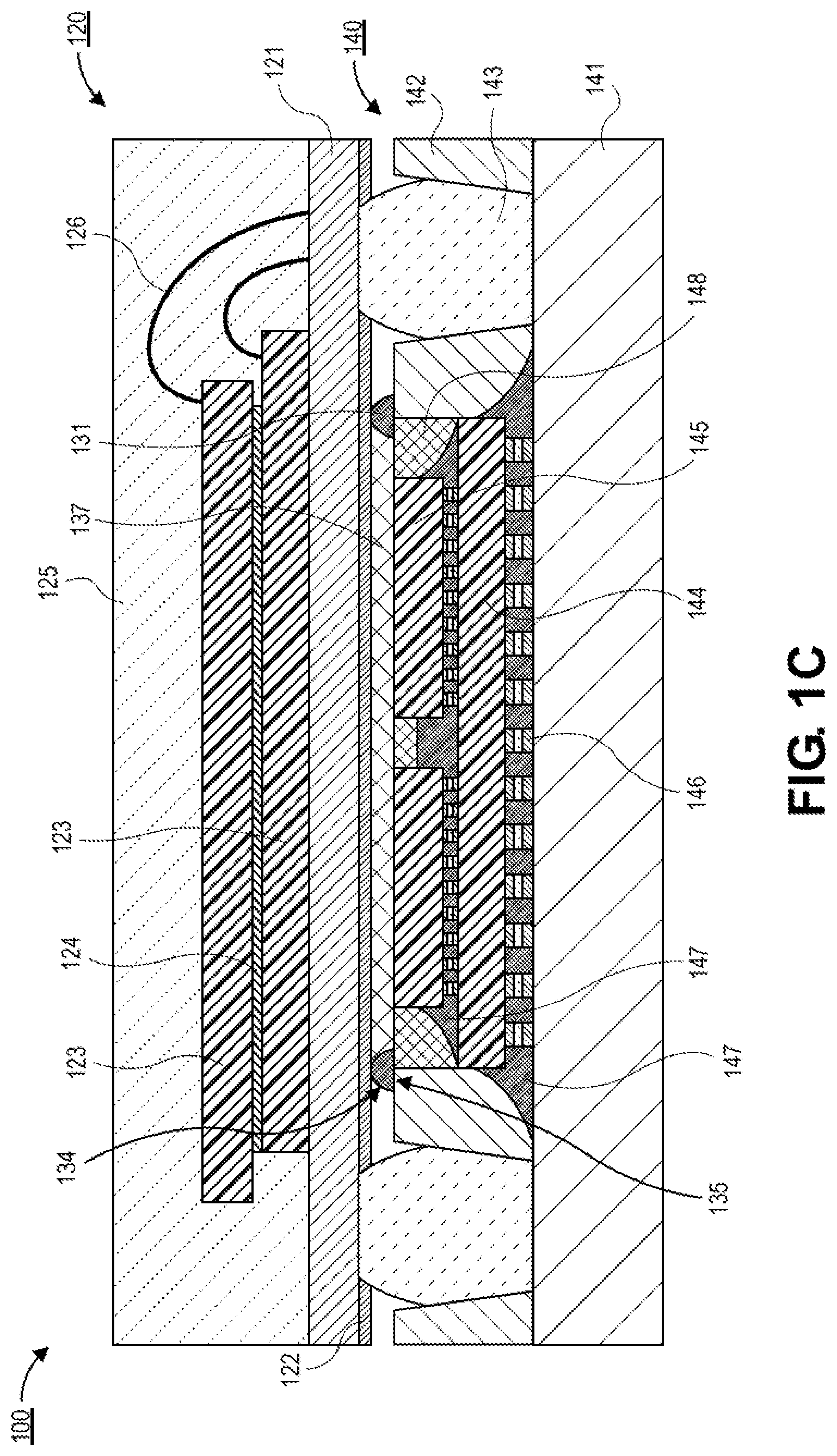 Patent US12417958 Figure 3 – Microelectronics package comprising a package-on-package (PoP) architecture with inkjet barrier material for controlling bondline thickness and PoP adhesive keep out zone