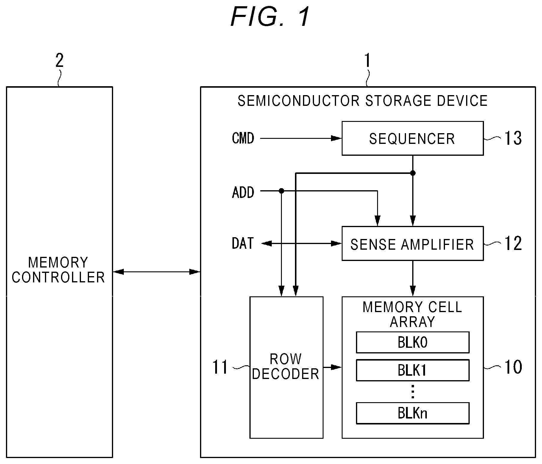 Patent US12417962 — Semiconductor storage device — Figure 1