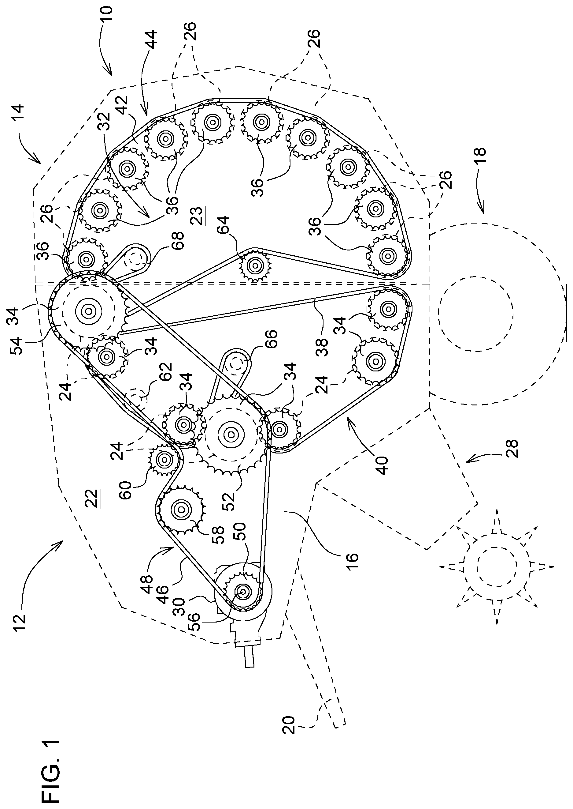Patent US12422023 — Device for adjusting a sprocket of a chain drive — Figure 1