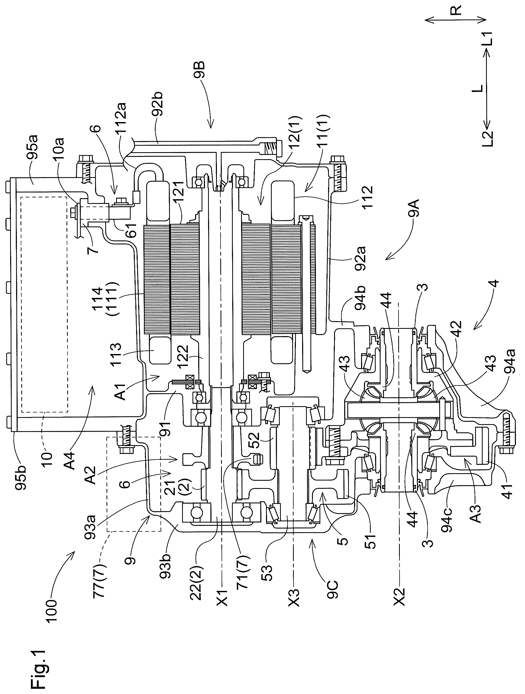 Patent US12422039 Figure 1 – Vehicle drive device