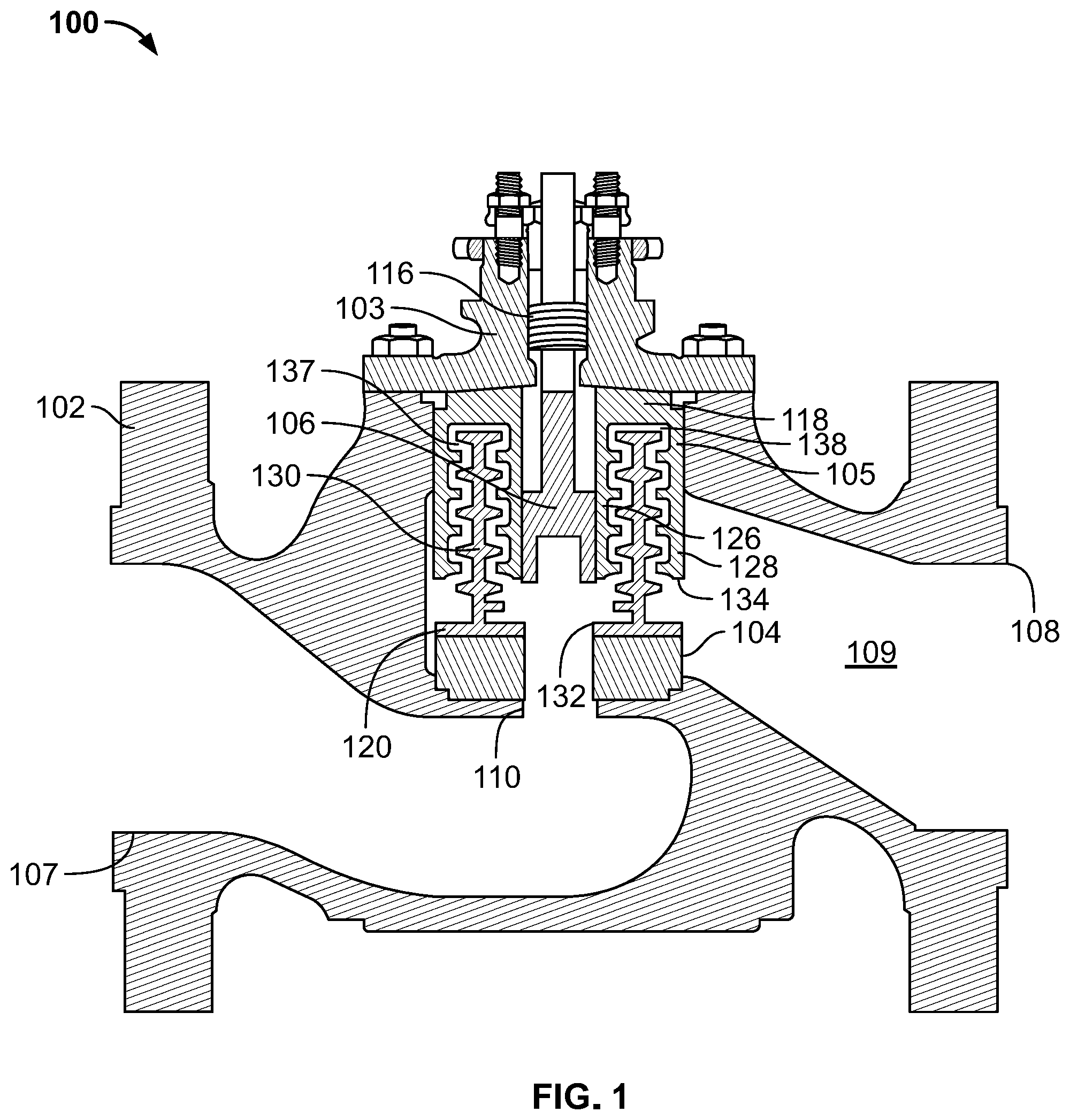 Patent US12422057 Figure 1 – Control valves and cages that are adapted to reduce flashing and cavitation